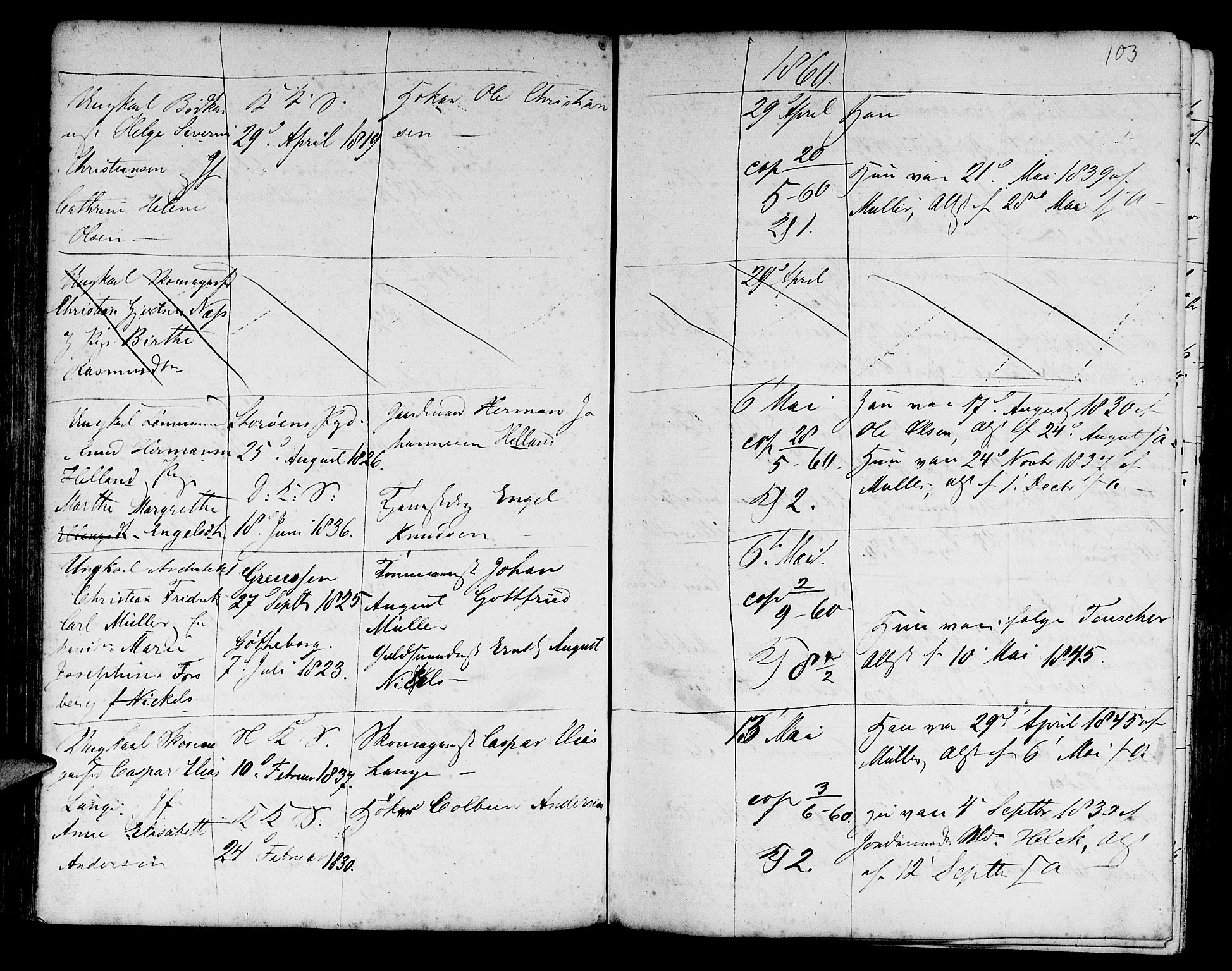 Korskirken sokneprestembete, AV/SAB-A-76101/H/Haa/L0009: Parish register (official) no. A 9, 1743-1861, p. 103