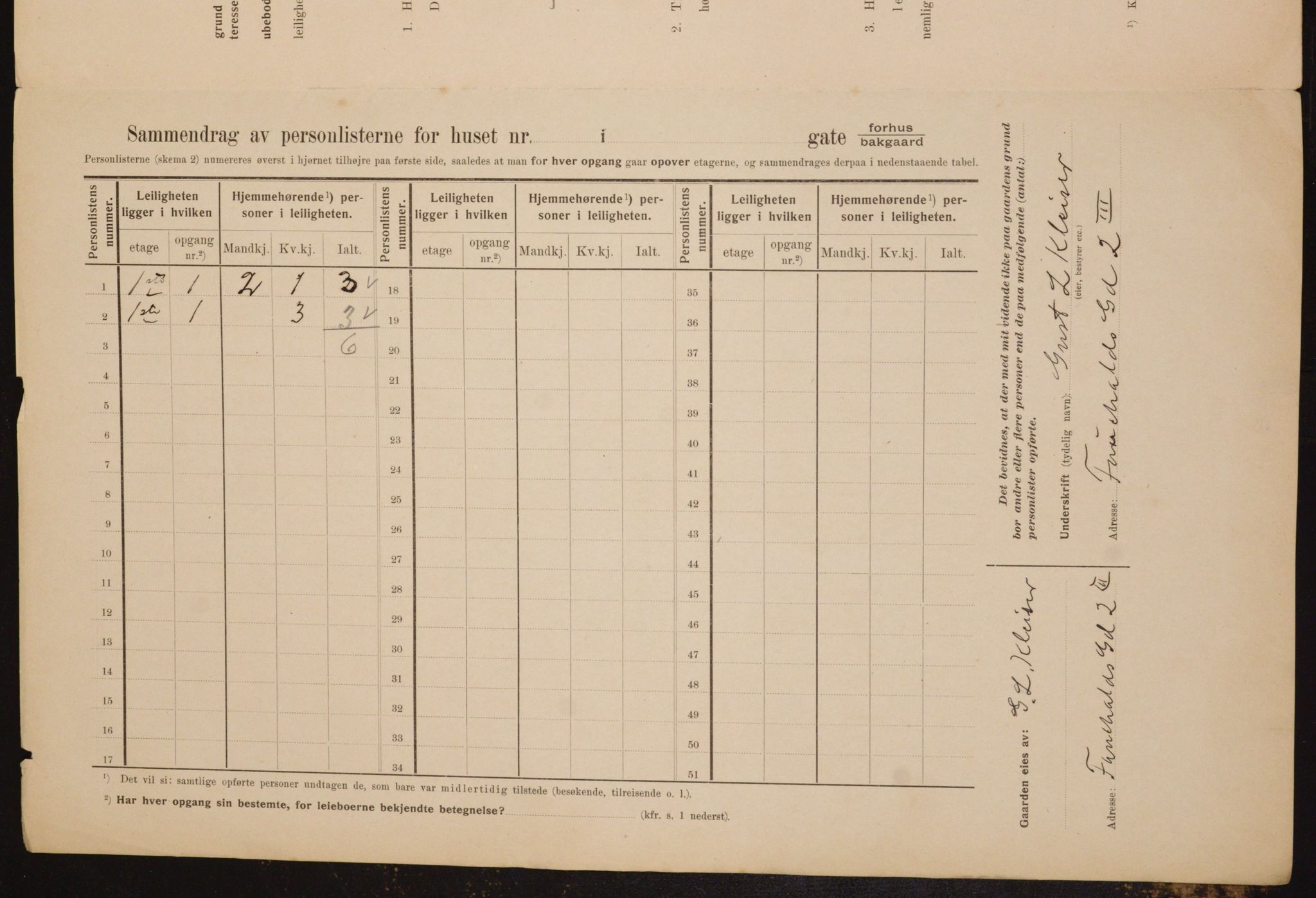 OBA, Municipal Census 1910 for Kristiania, 1910, p. 82945