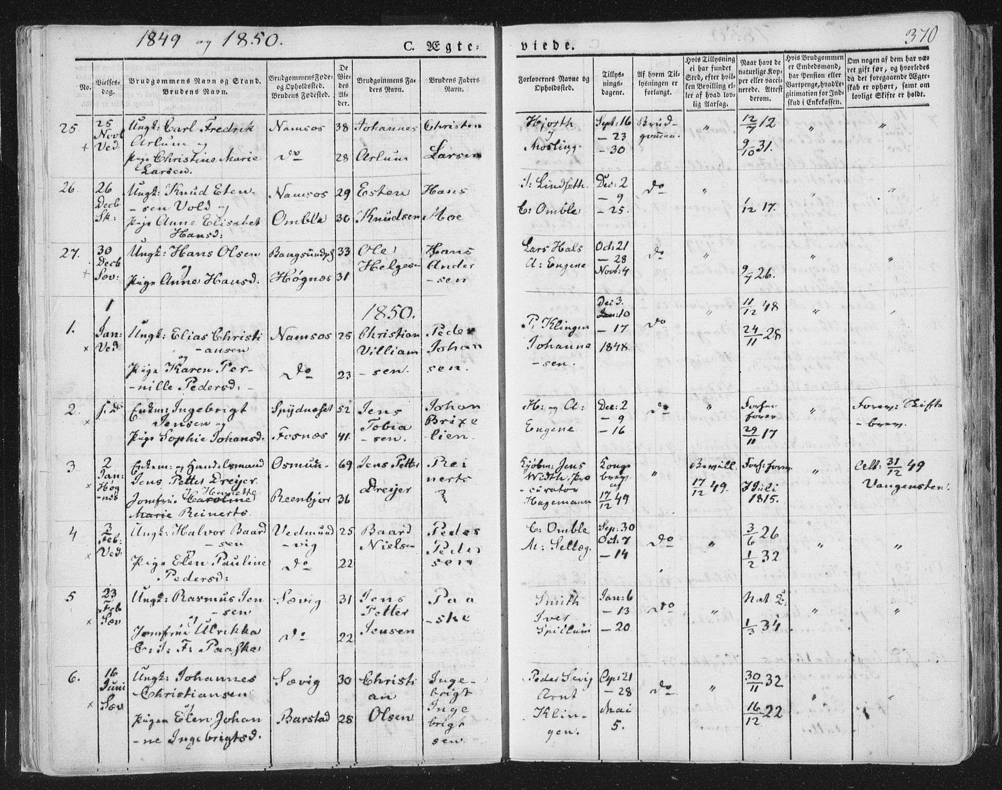 Ministerialprotokoller, klokkerbøker og fødselsregistre - Nord-Trøndelag, SAT/A-1458/764/L0552: Parish register (official) no. 764A07b, 1824-1865, p. 370