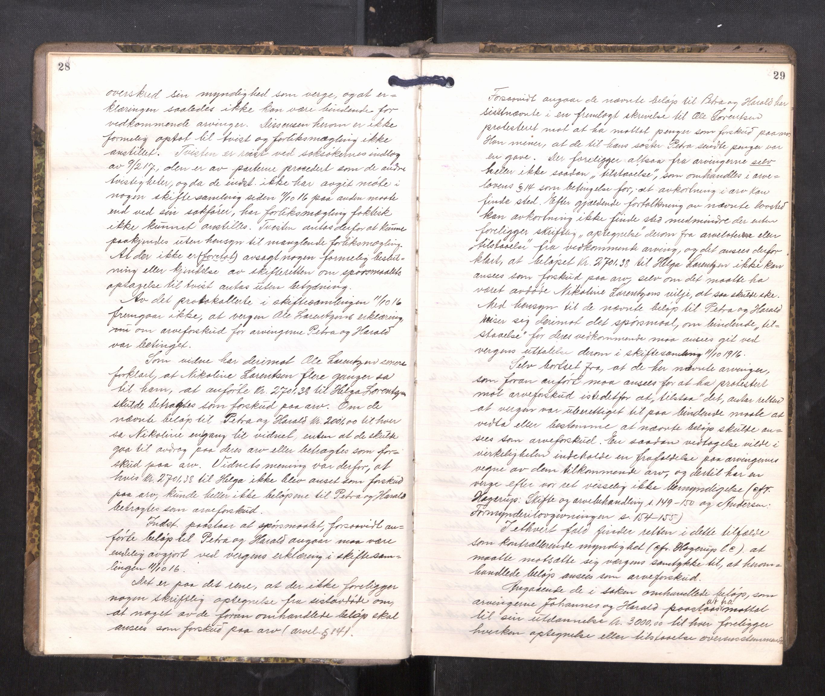Rana sorenskriveri , AV/SAT-A-1108/1/3/3B/L0011: Skiftebehandlingsprotokoll, 1918-1922, p. 28-29