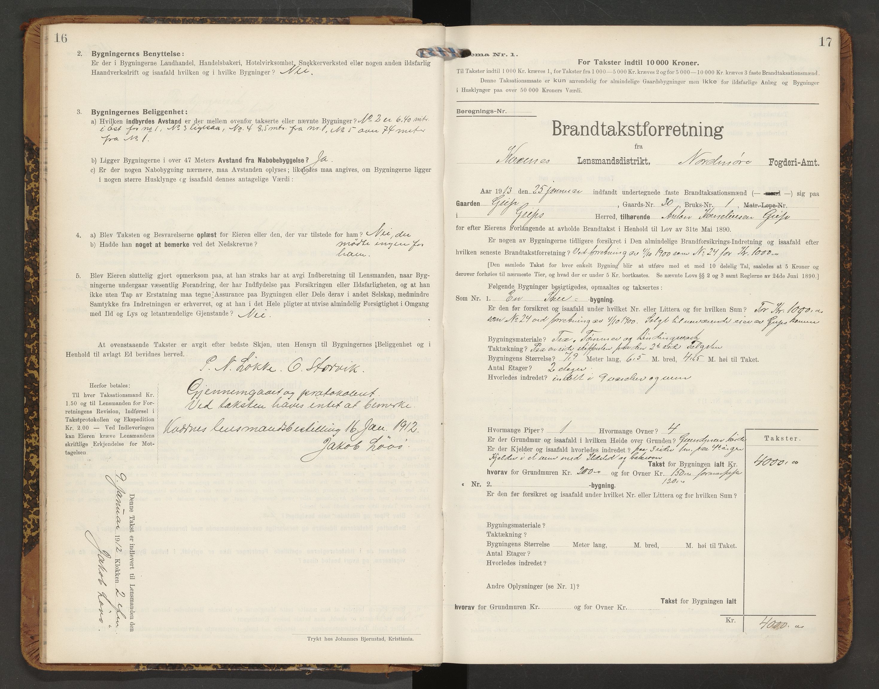 Norges Brannkasse Averøy og Frei, AV/SAT-A-5505/Fb/L0003: Branntakstprotokoll, 1910-1926, p. 16-17