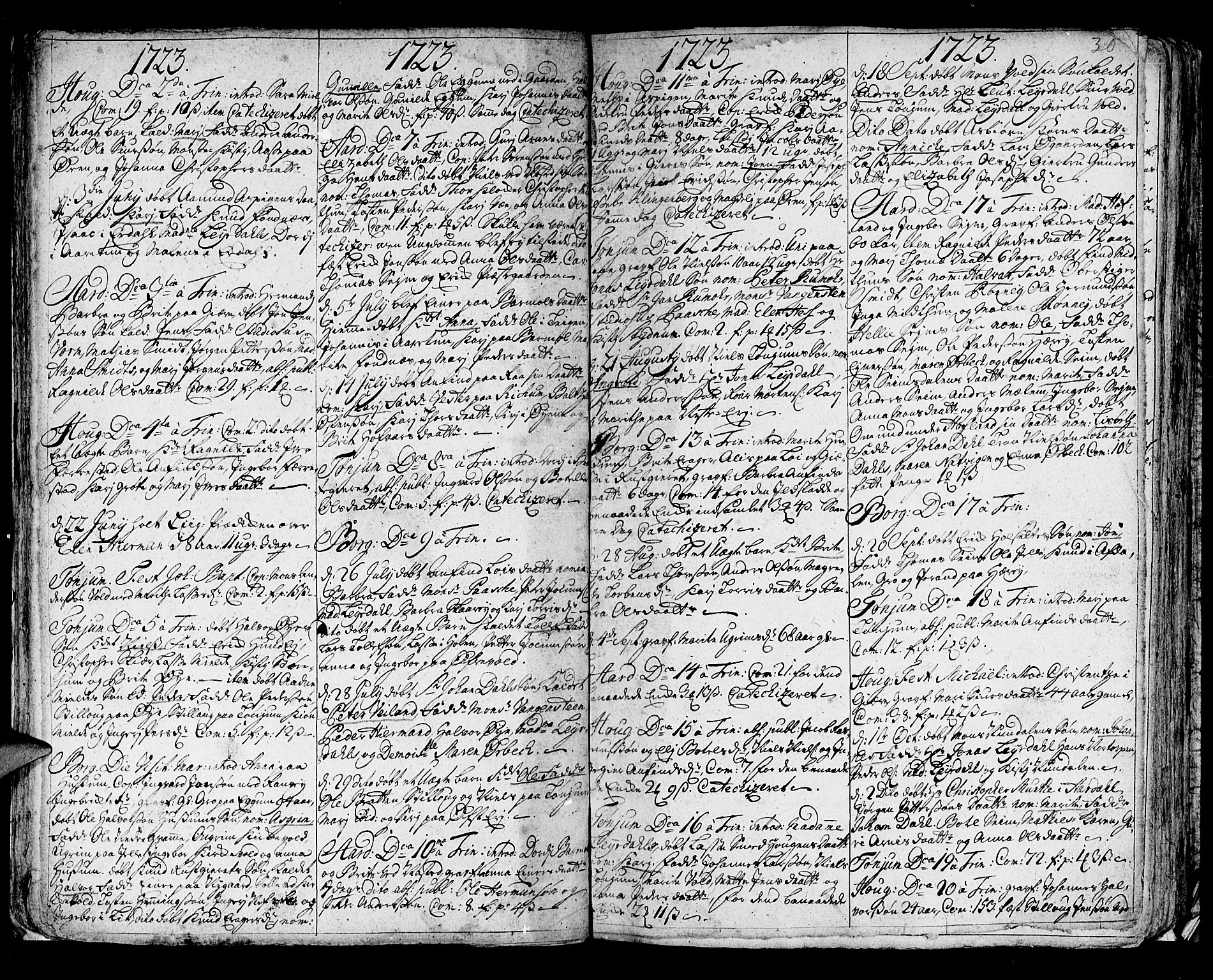 Lærdal sokneprestembete, SAB/A-81201: Parish register (official) no. A 1, 1711-1752, p. 30