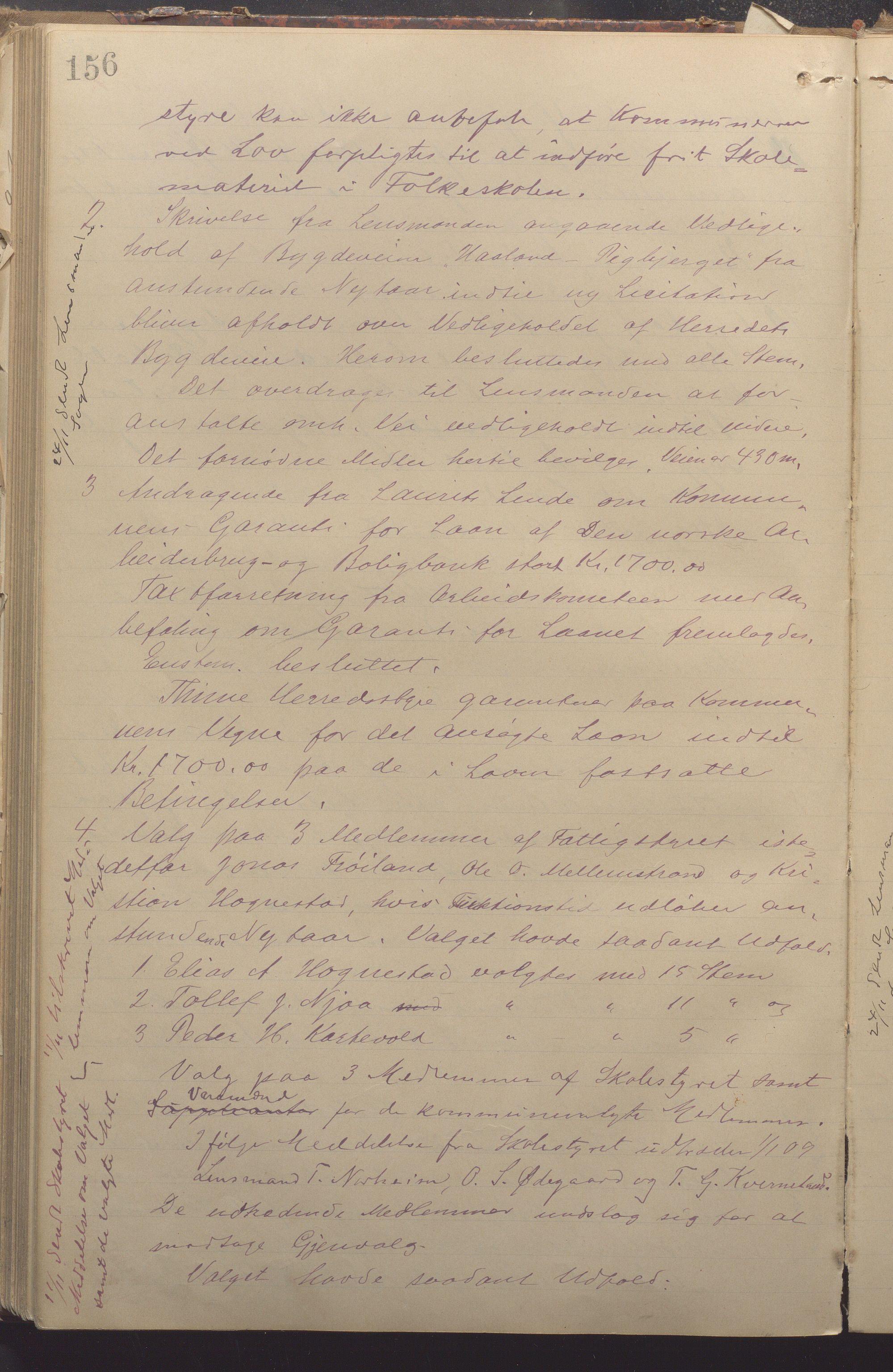 Time kommune - Formannskapet, IKAR/K-100592/A/Aa/L0005: Møtebok, 1901-1910, p. 156a