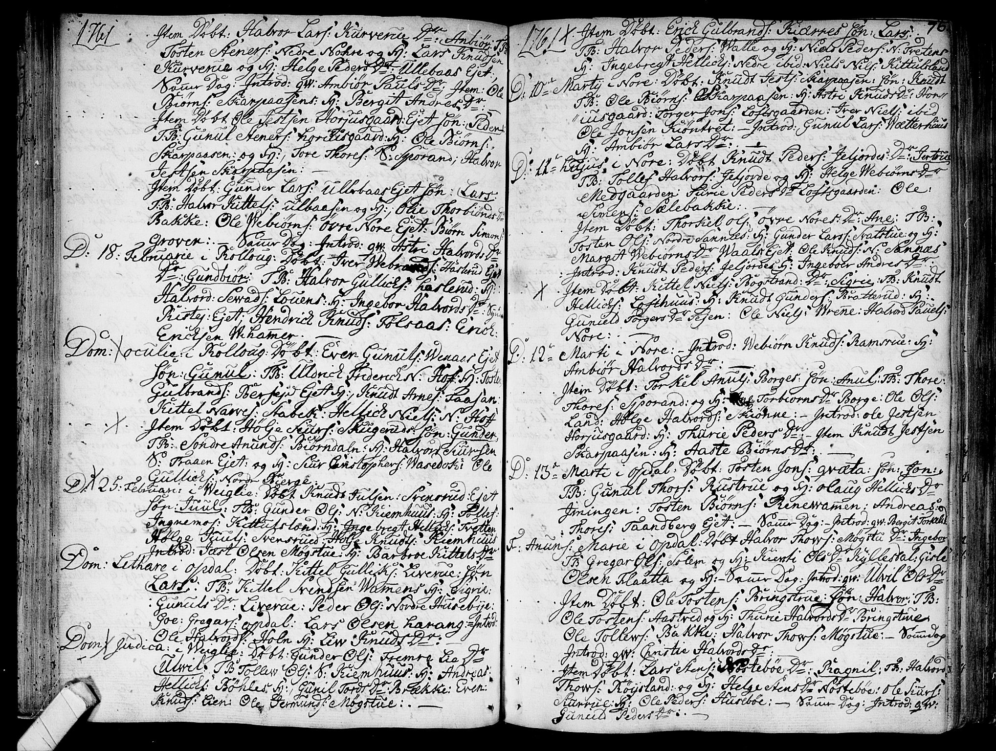 Rollag kirkebøker, AV/SAKO-A-240/F/Fa/L0003: Parish register (official) no. I 3, 1743-1778, p. 76