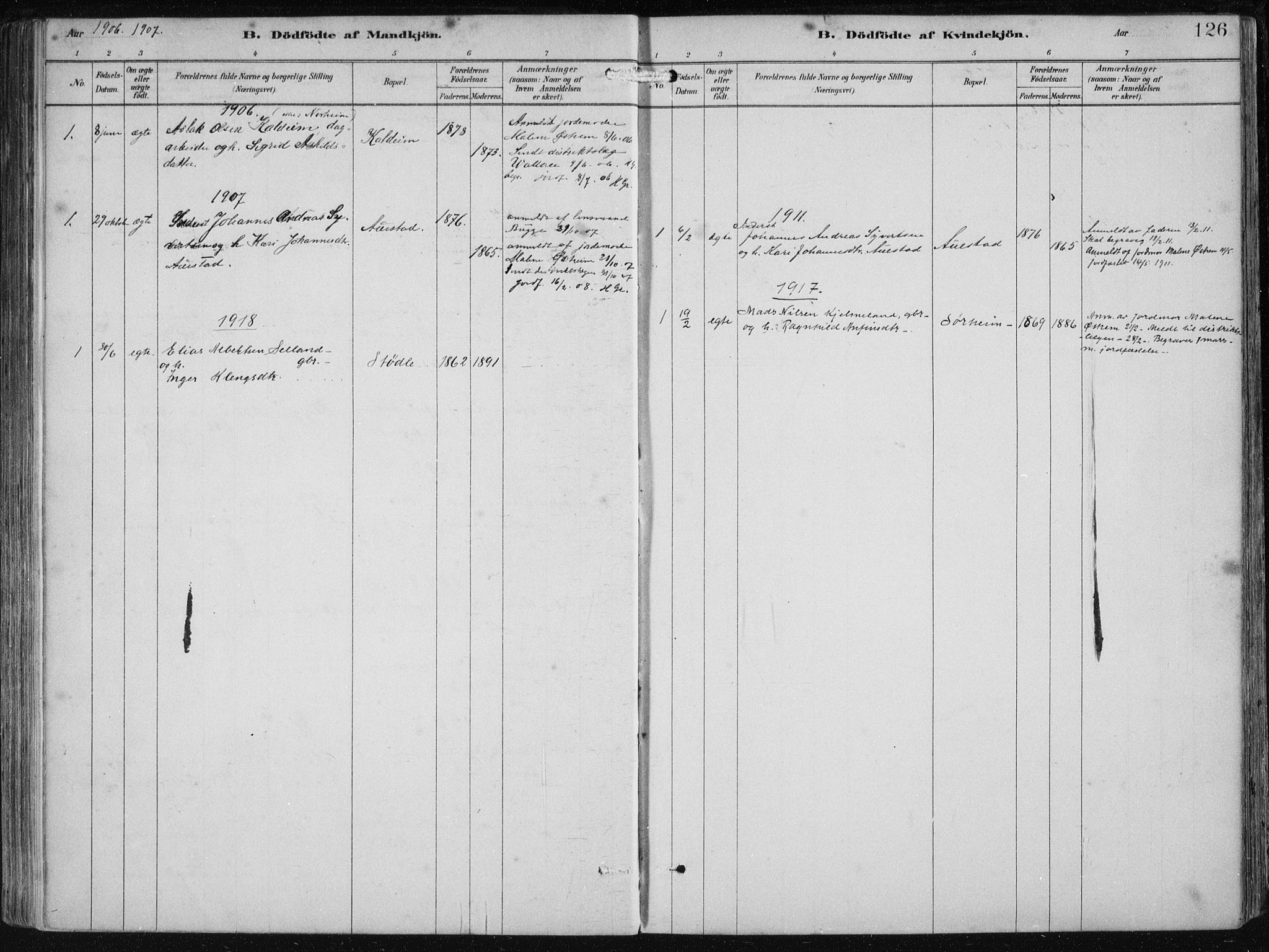 Etne sokneprestembete, SAB/A-75001/H/Haa: Parish register (official) no. B  1, 1879-1919, p. 126