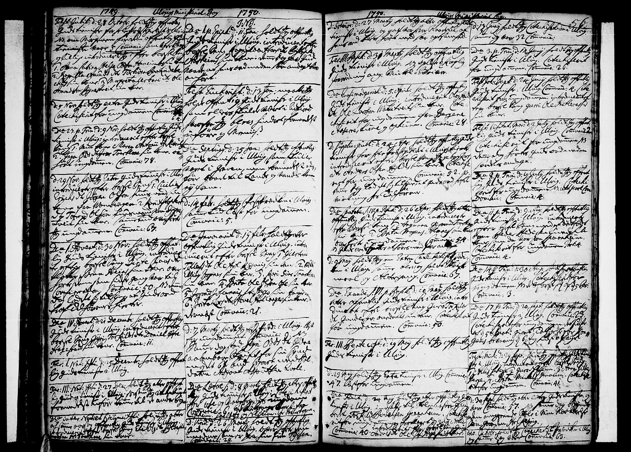 Ulvik sokneprestembete, SAB/A-78801/H/Haa: Parish register (official) no. A 10, 1745-1792, p. 56