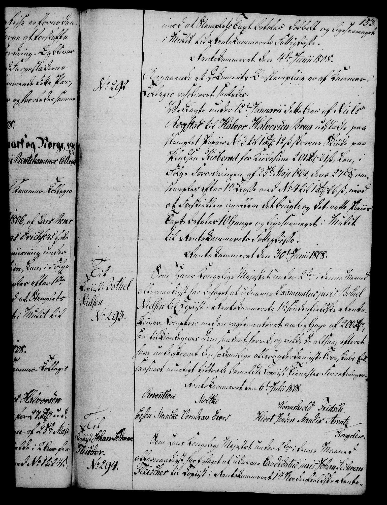 Rentekammeret, Kammerkanselliet, RA/EA-3111/G/Gg/Gga/L0019: Norsk ekspedisjonsprotokoll med register (merket RK 53.19), 1807-1810, p. 153