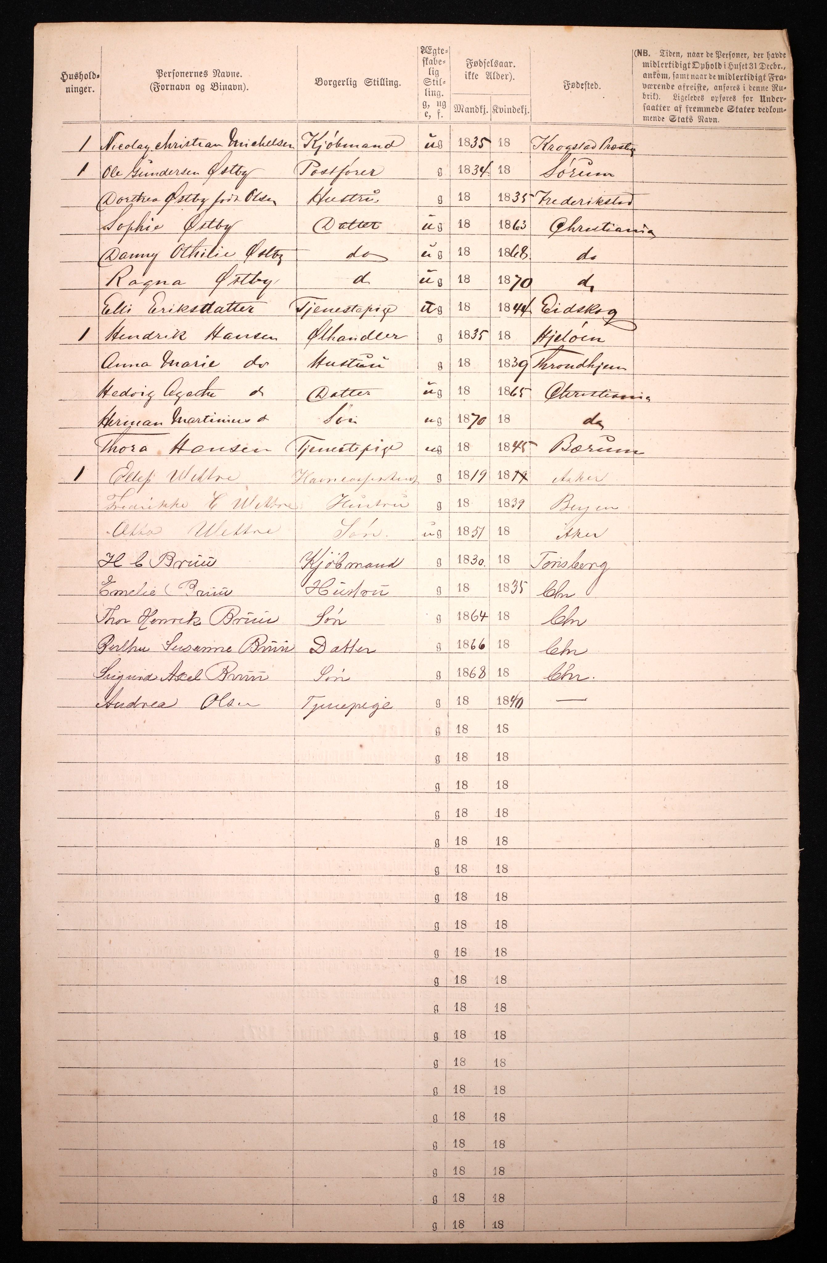 RA, 1870 census for 0301 Kristiania, 1870, p. 2798