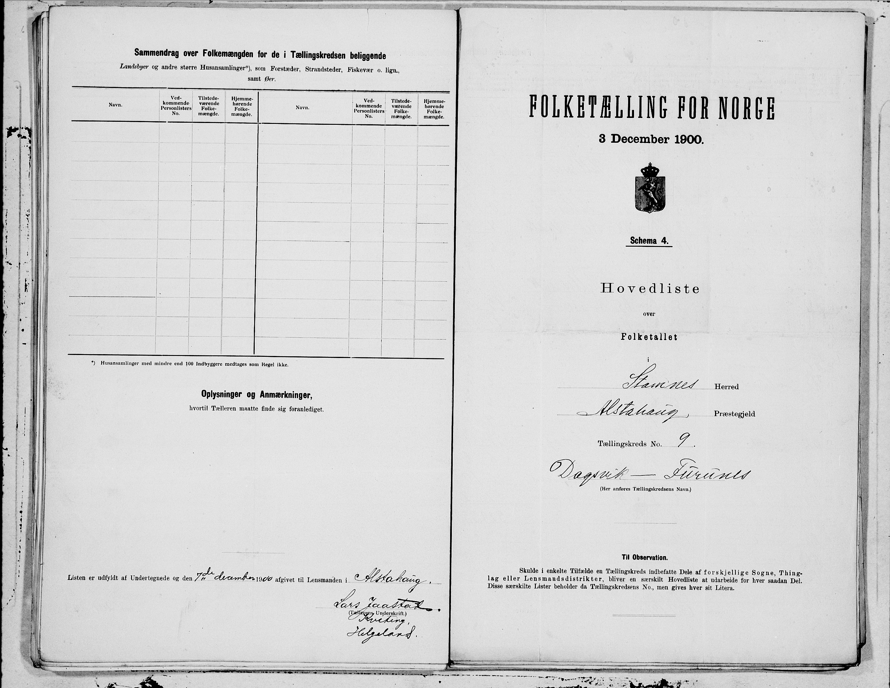 SAT, 1900 census for Stamnes, 1900, p. 18