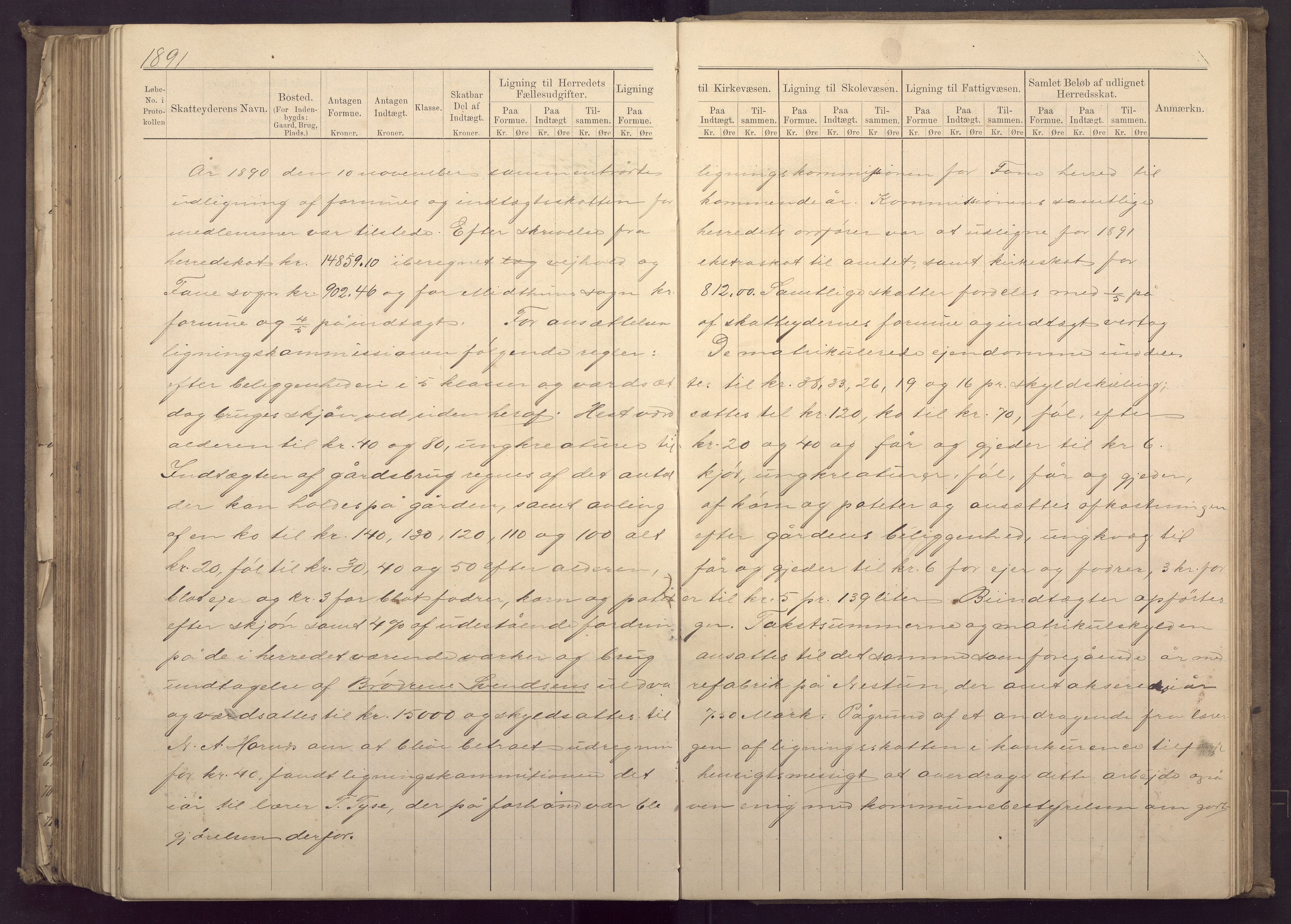 Fana kommune. Herredskassereren, BBA/A-0504/J/Jc/L0003: Ligningsprotokoll for Fana herred;, 1883-1891, p. 352