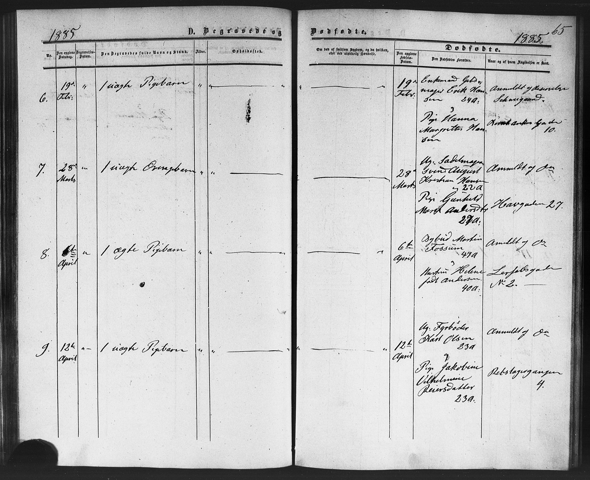 Rikshospitalet prestekontor Kirkebøker, SAO/A-10309b/F/L0005: Parish register (official) no. 5, 1859-1887, p. 65