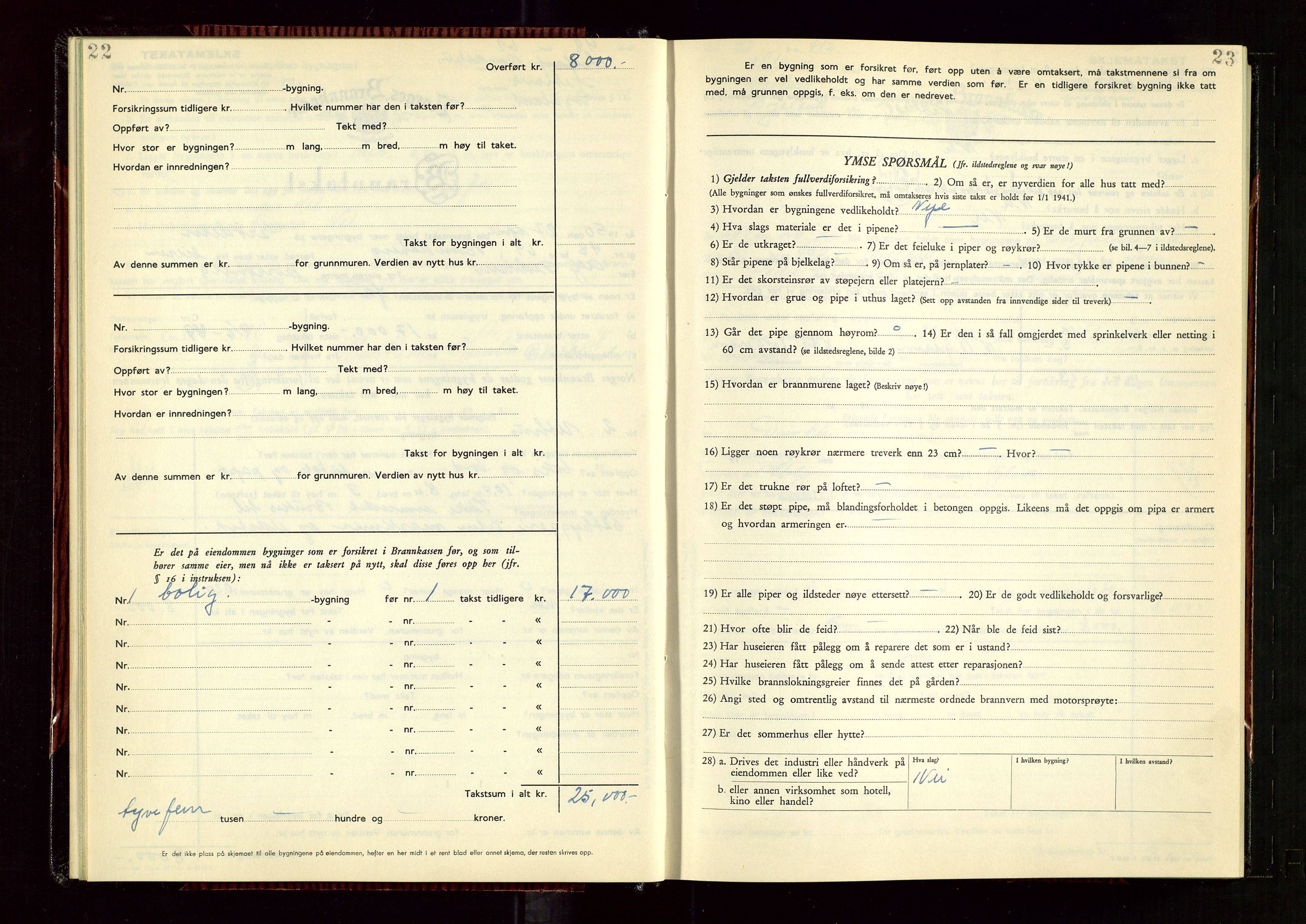 Hetland lensmannskontor, AV/SAST-A-100101/Gob/L0008: "Branntakstprotokoll", 1949-1953, p. 22-23