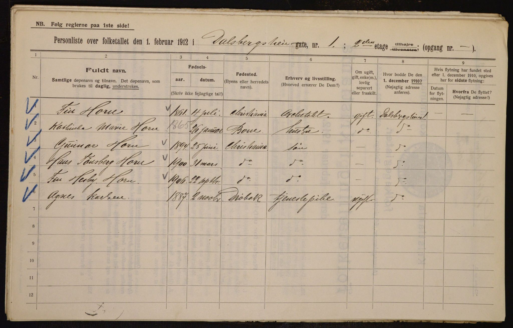 OBA, Municipal Census 1912 for Kristiania, 1912, p. 13901