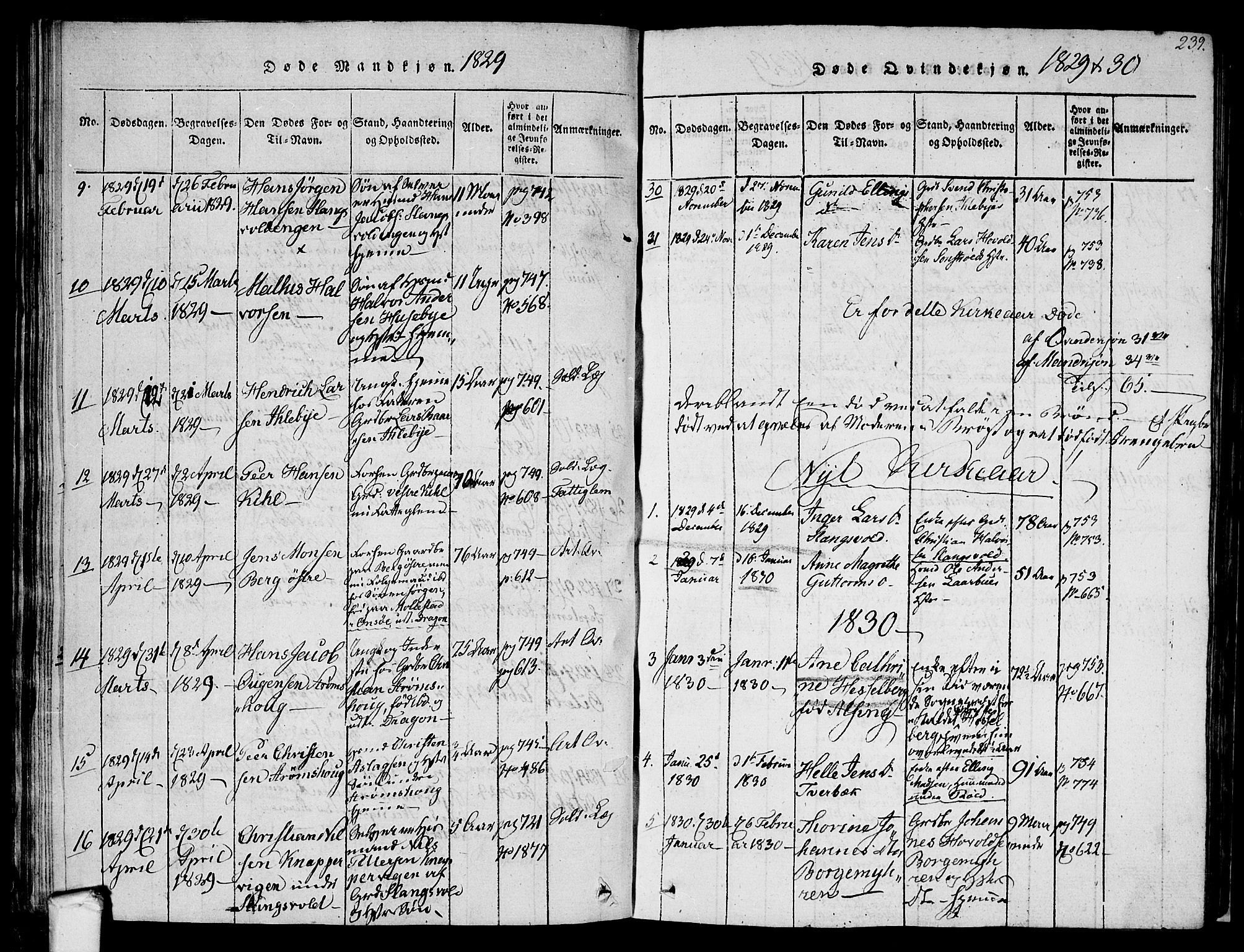 Råde prestekontor kirkebøker, AV/SAO-A-2009/F/Fa/L0004: Parish register (official) no. 4, 1814-1830, p. 238-239