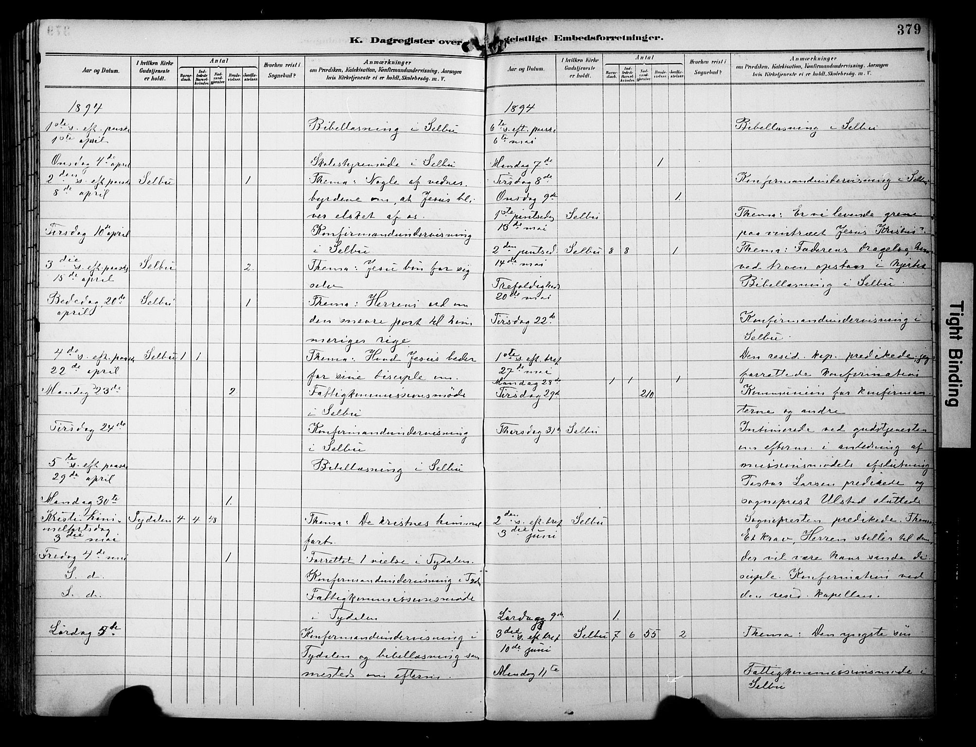 Ministerialprotokoller, klokkerbøker og fødselsregistre - Sør-Trøndelag, AV/SAT-A-1456/695/L1149: Parish register (official) no. 695A09, 1891-1902, p. 379