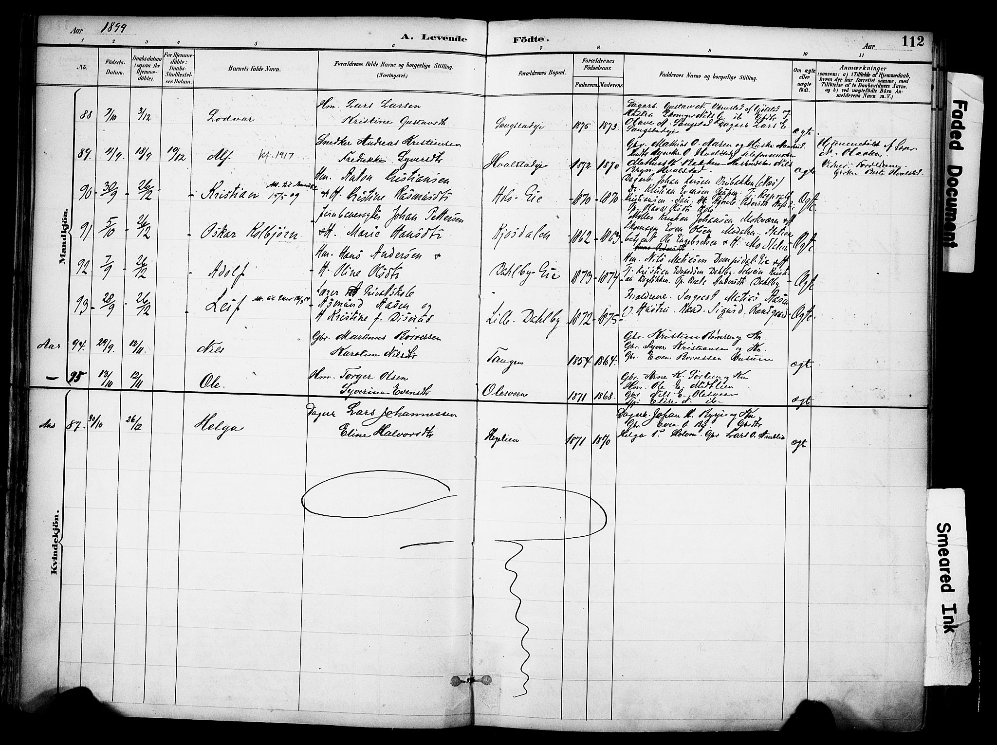 Ringsaker prestekontor, AV/SAH-PREST-014/K/Ka/L0017: Parish register (official) no. 17, 1891-1902, p. 112