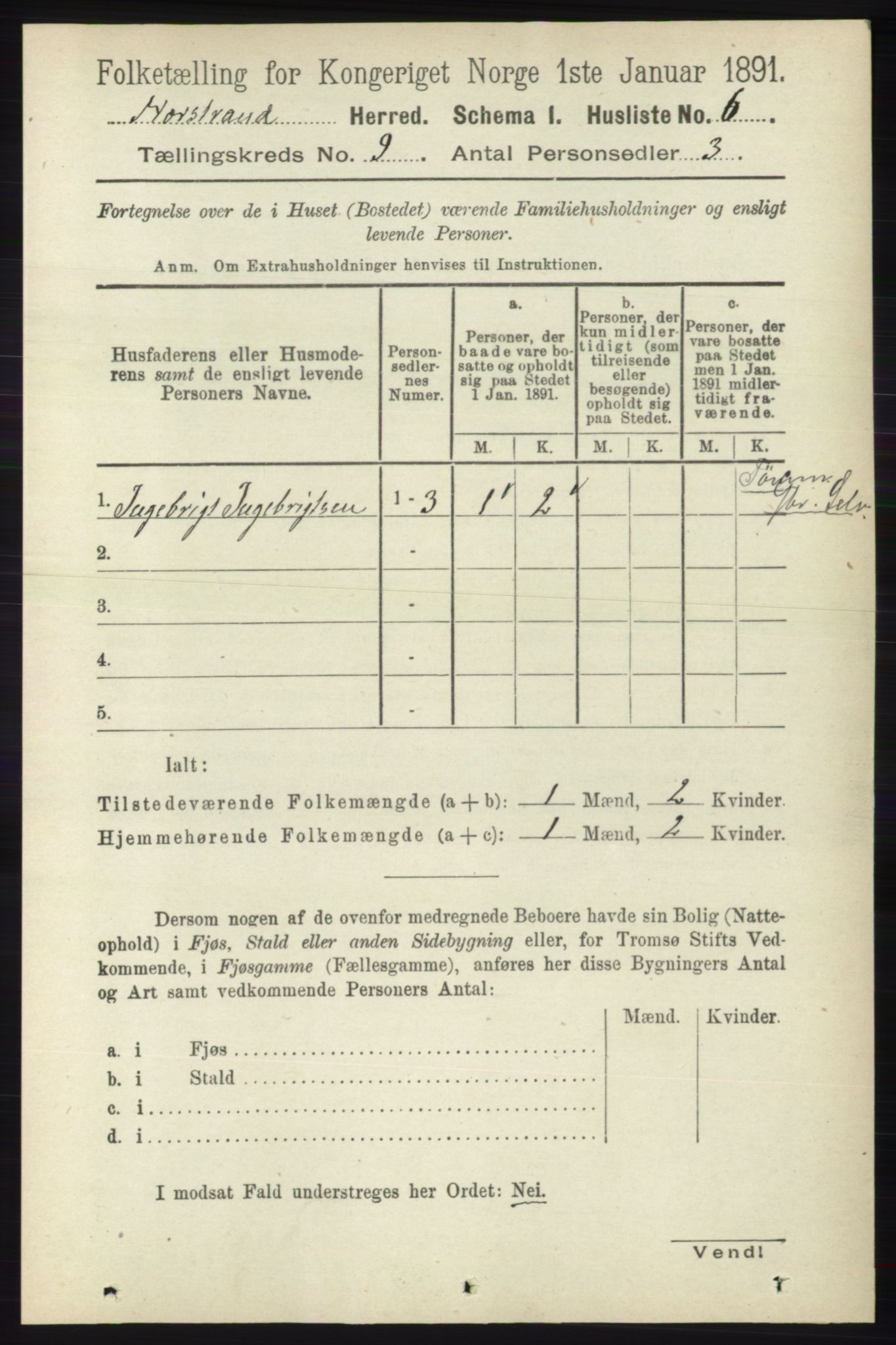 RA, 1891 census for 1139 Nedstrand, 1891, p. 1624