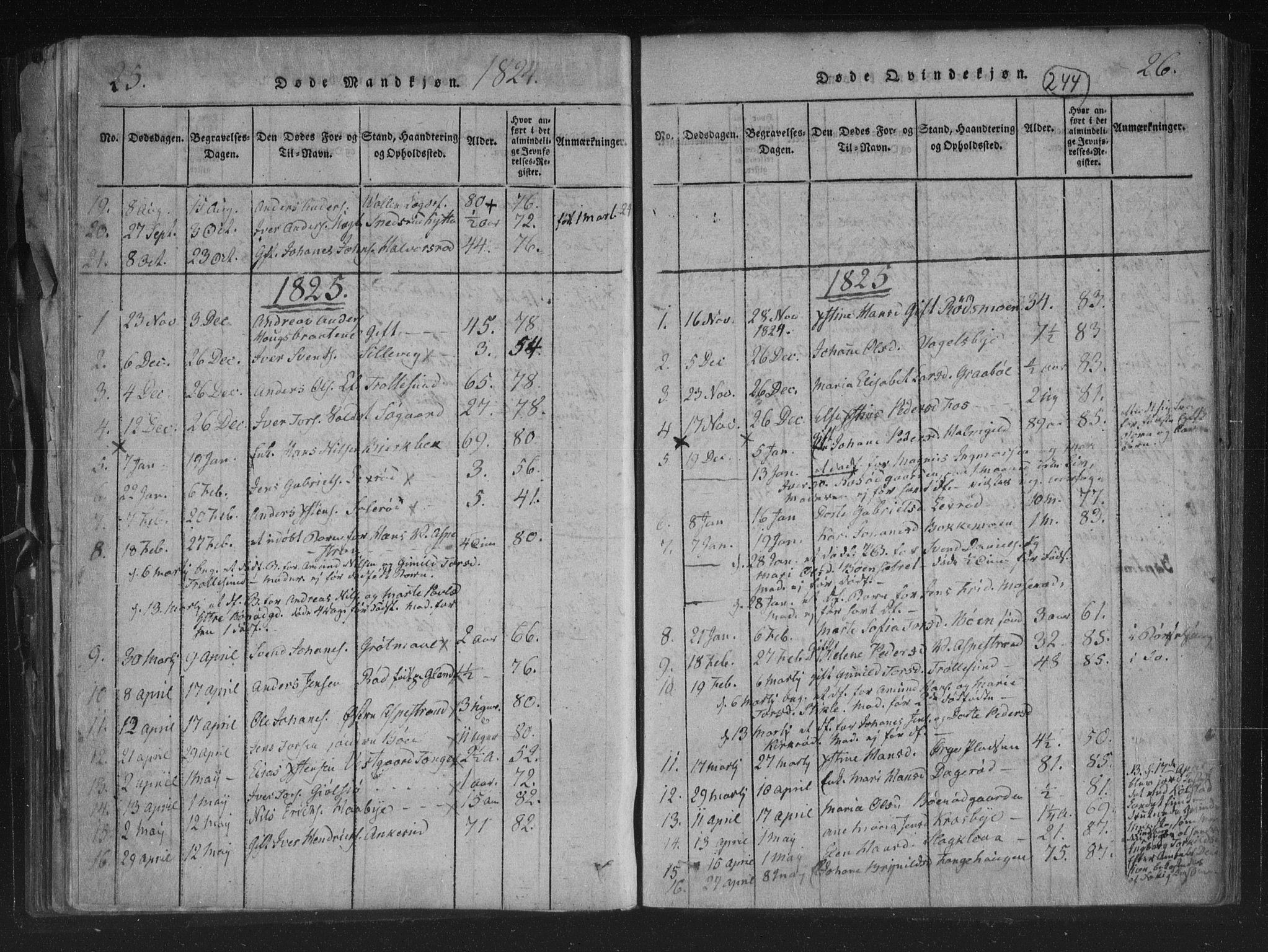 Aremark prestekontor Kirkebøker, AV/SAO-A-10899/F/Fc/L0001: Parish register (official) no. III 1, 1814-1834, p. 25-26