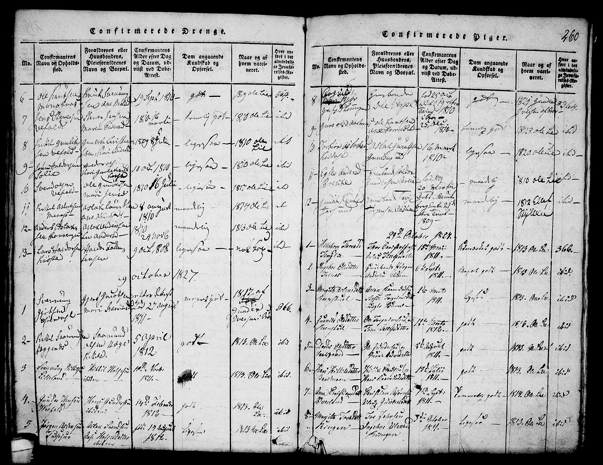 Seljord kirkebøker, SAKO/A-20/F/Fa/L0010: Parish register (official) no. I 10, 1815-1831, p. 260