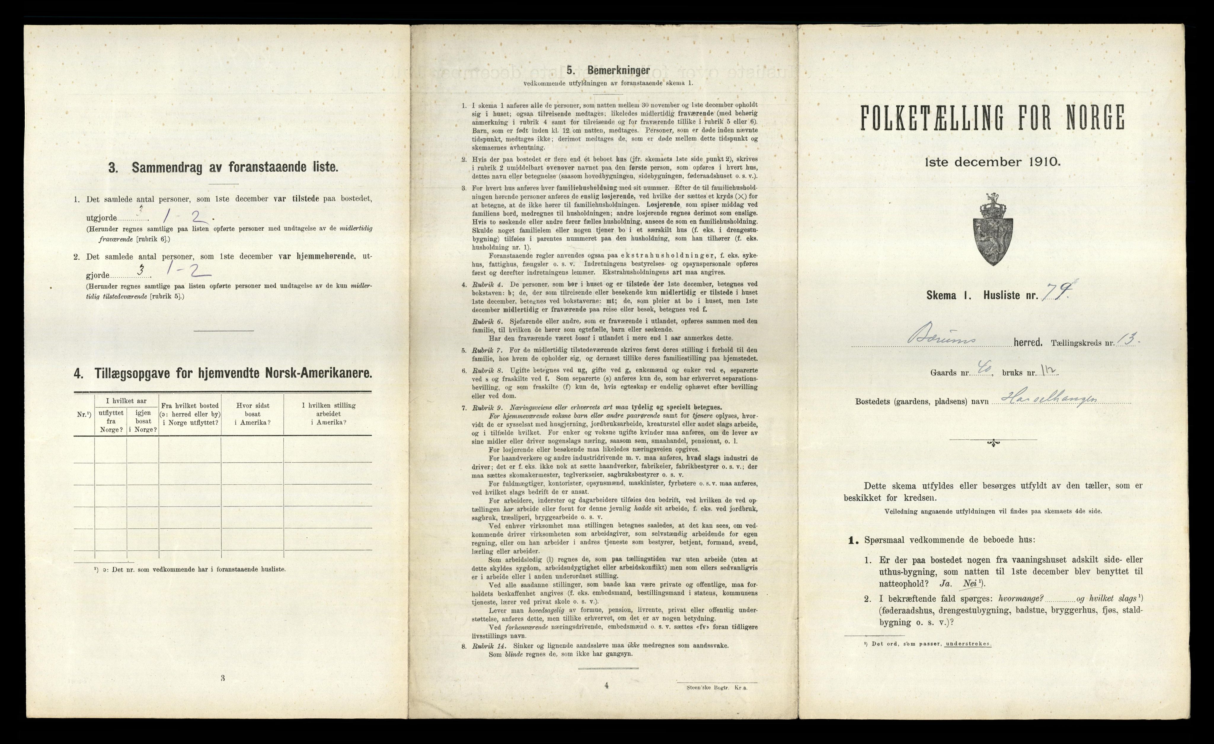 RA, 1910 census for Bærum, 1910, p. 2125