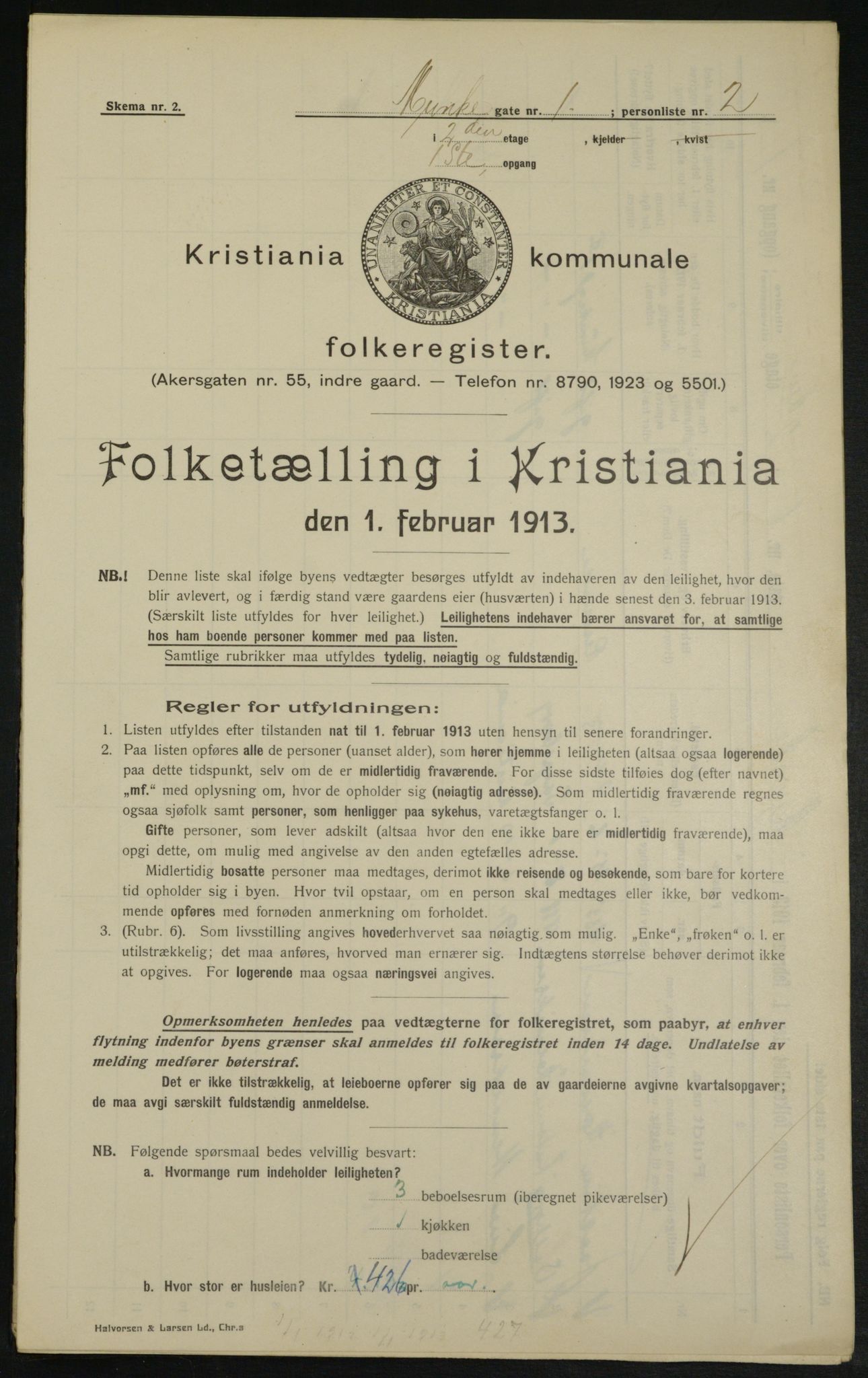 OBA, Municipal Census 1913 for Kristiania, 1913, p. 67887