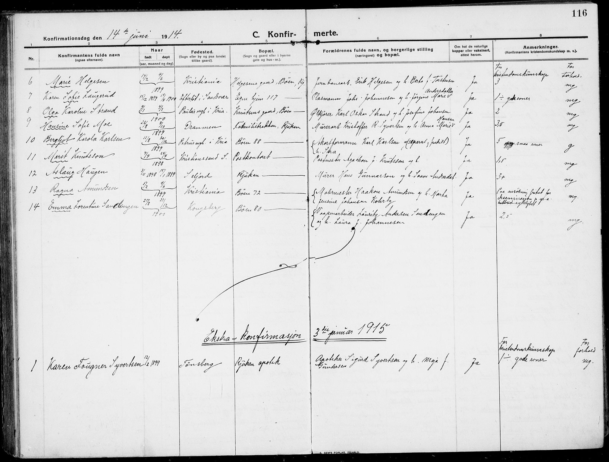 Rjukan kirkebøker, SAKO/A-294/F/Fa/L0002: Parish register (official) no. 2, 1912-1917, p. 116
