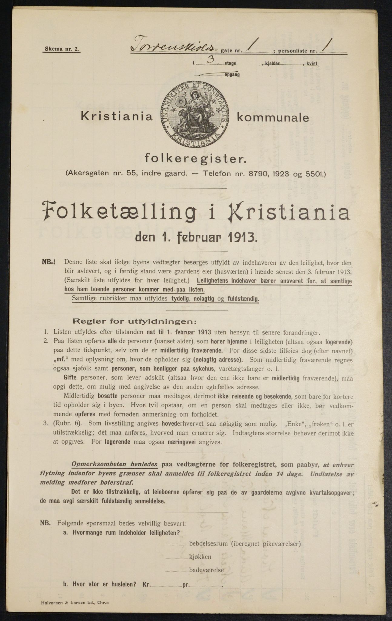 OBA, Municipal Census 1913 for Kristiania, 1913, p. 113710