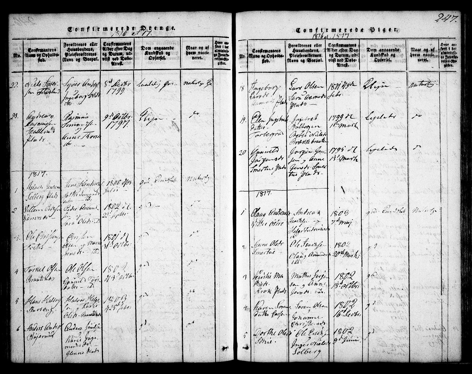 Skiptvet prestekontor Kirkebøker, SAO/A-20009/F/Fa/L0005: Parish register (official) no. 5, 1814-1838, p. 247