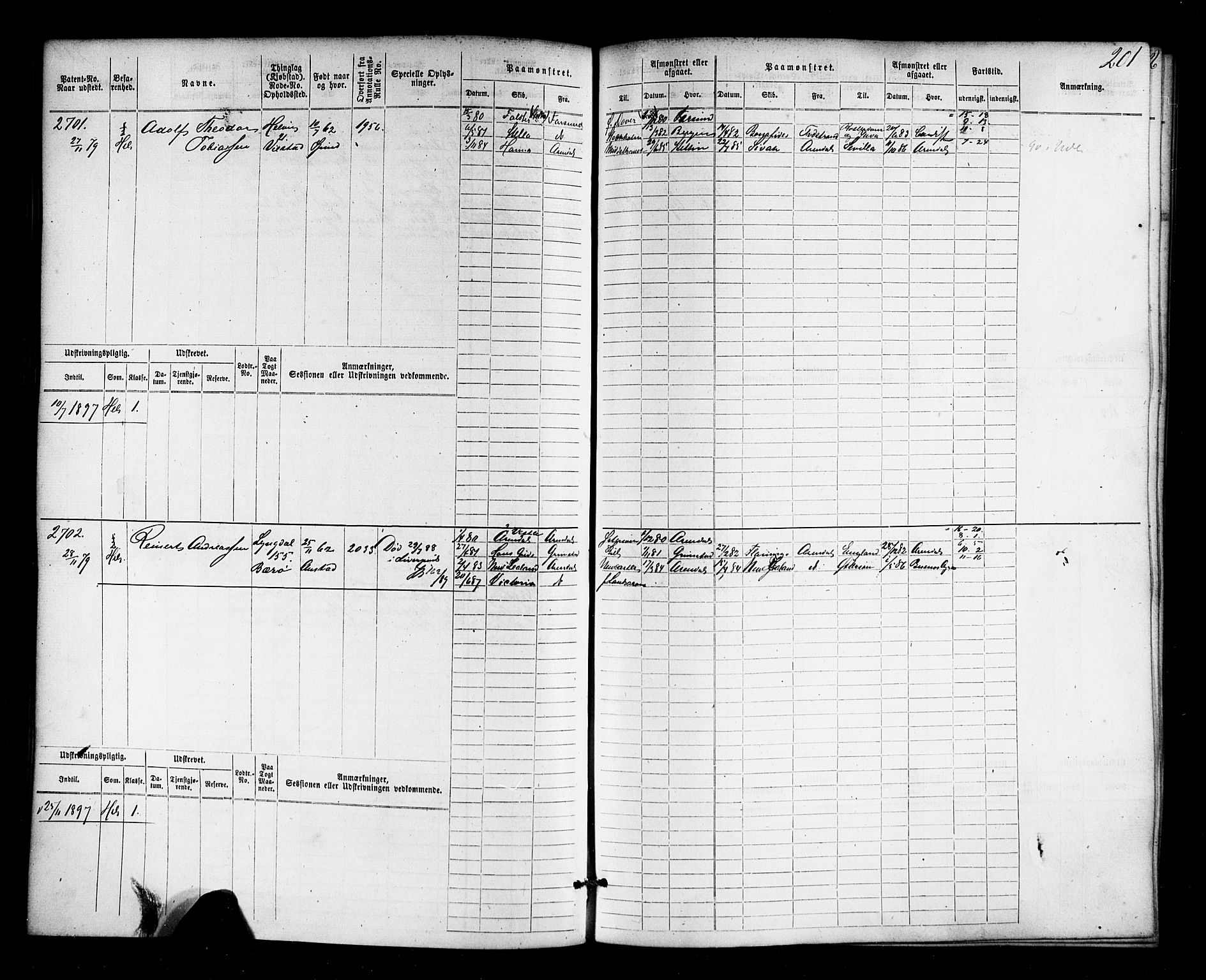 Farsund mønstringskrets, AV/SAK-2031-0017/F/Fb/L0018: Hovedrulle nr 2301-3066, Z-10, 1875-1914, p. 206
