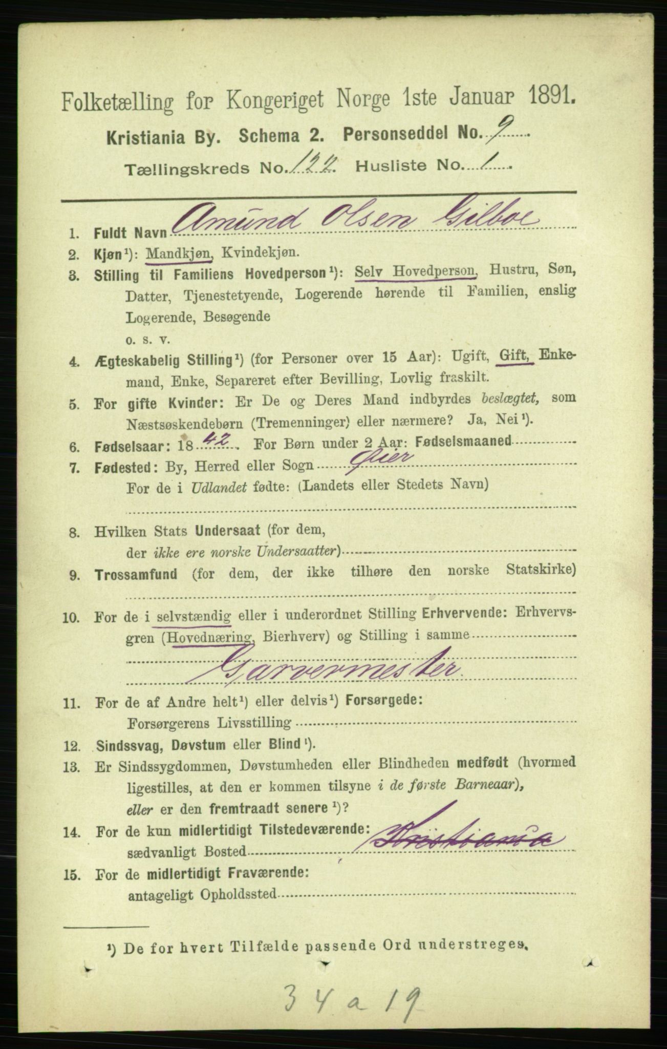 RA, 1891 census for 0301 Kristiania, 1891, p. 64626