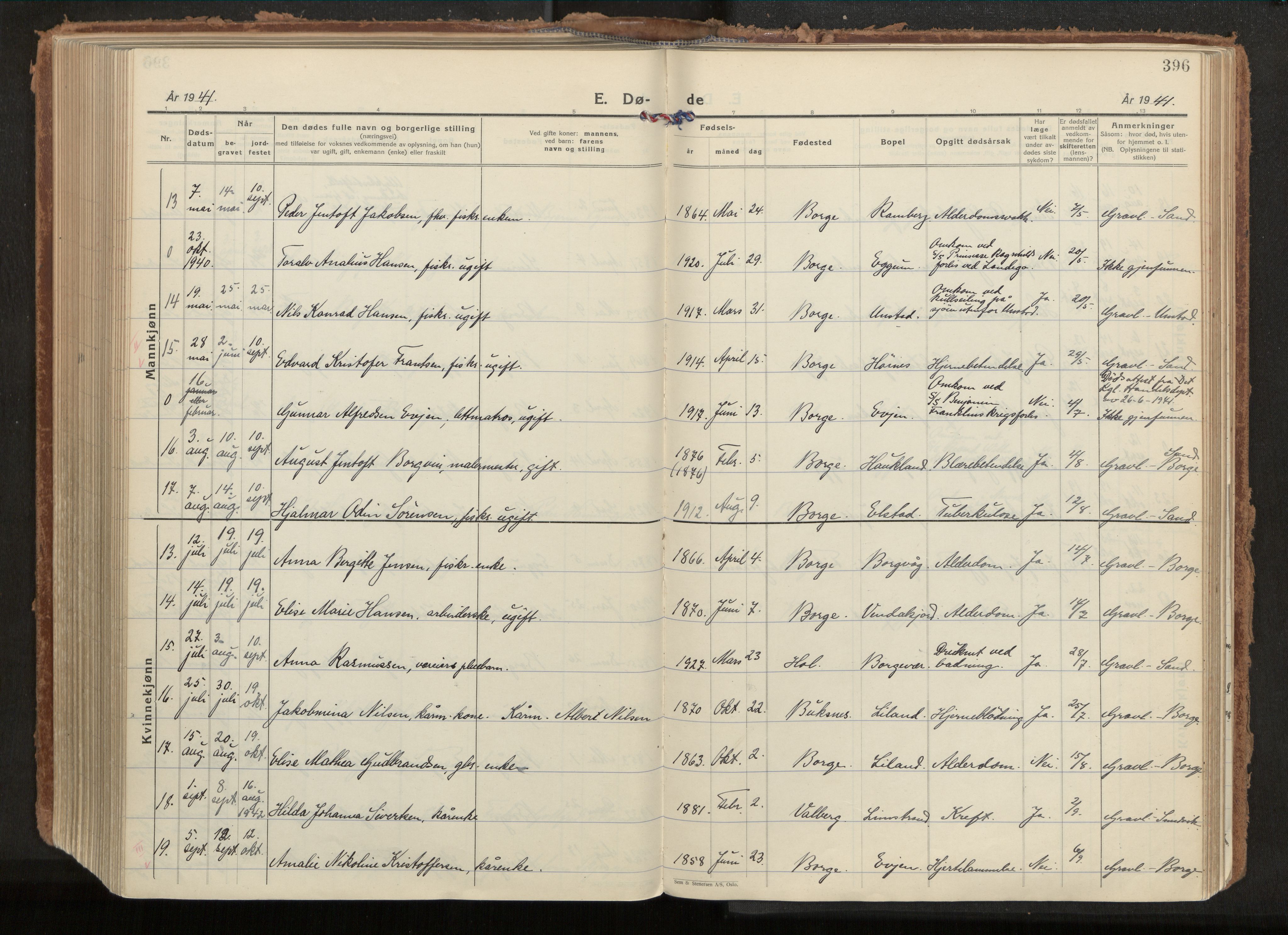 Ministerialprotokoller, klokkerbøker og fødselsregistre - Nordland, AV/SAT-A-1459/880/L1137: Parish register (official) no. 880A11, 1927-1944, p. 396