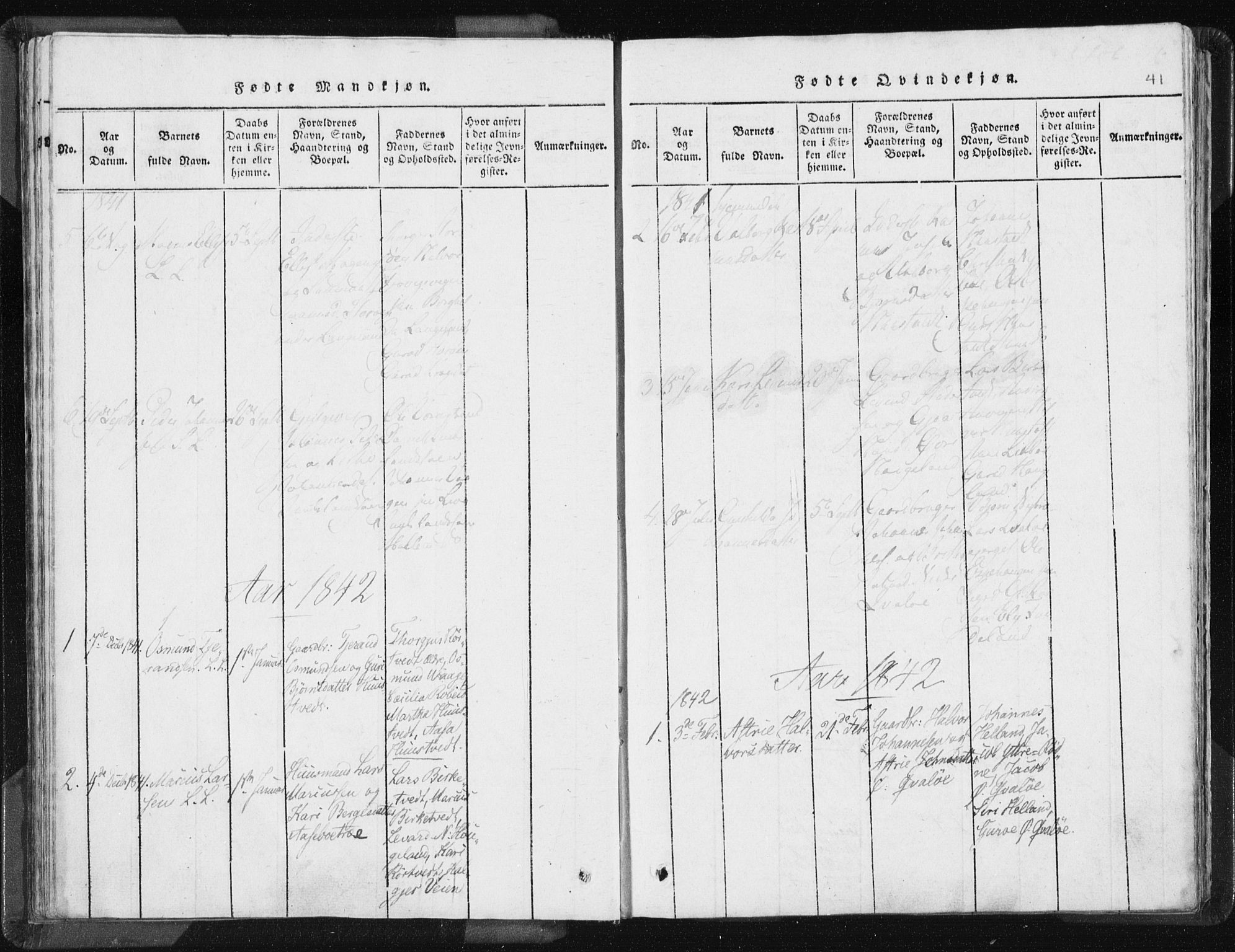 Vikedal sokneprestkontor, AV/SAST-A-101840/01/IV: Parish register (official) no. A 5, 1817-1850, p. 41