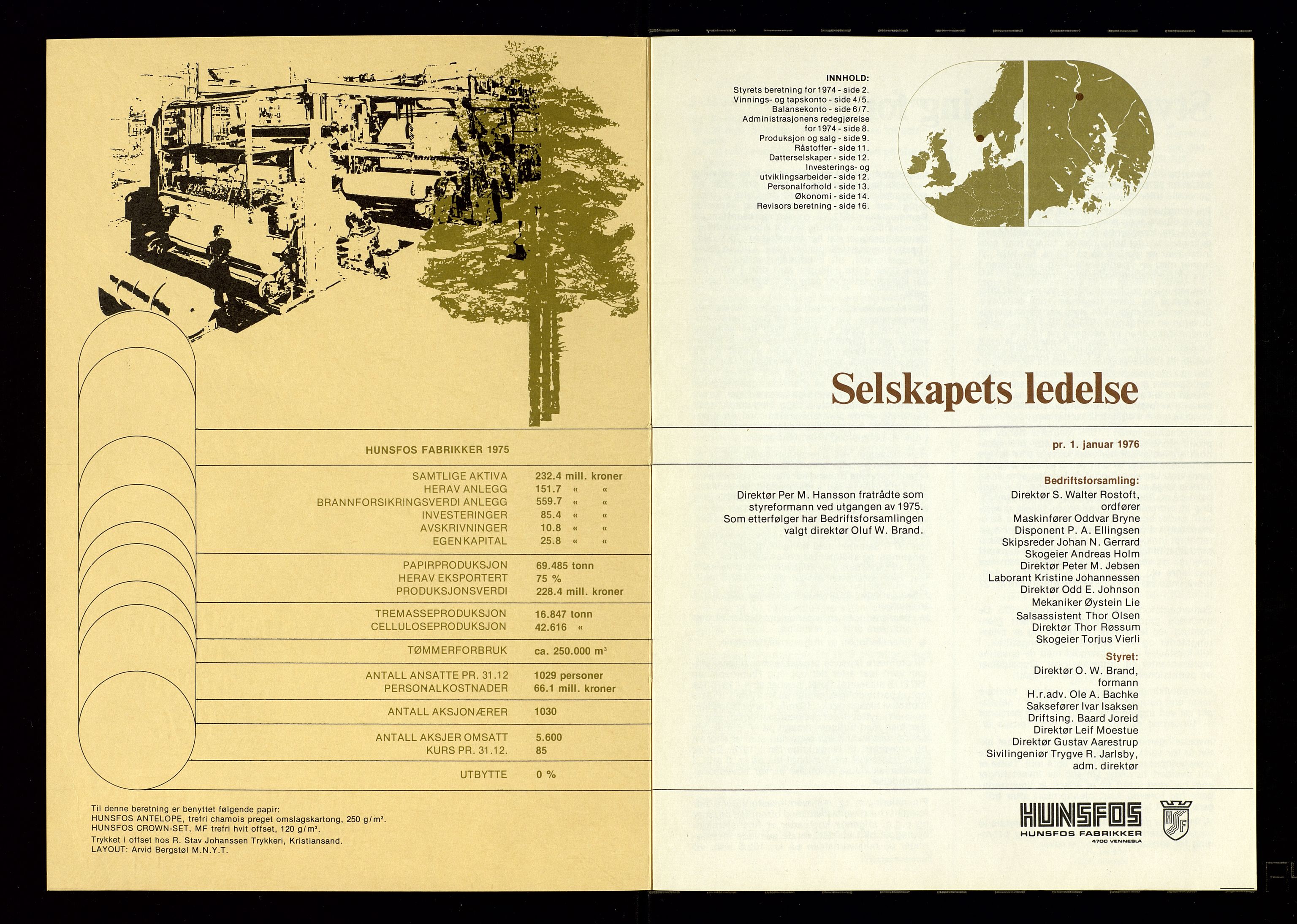 Hunsfos fabrikker, AV/SAK-D/1440/01/L0001/0003: Vedtekter, anmeldelser og årsberetninger / Årsberetninger og regnskap, 1918-1989, p. 371