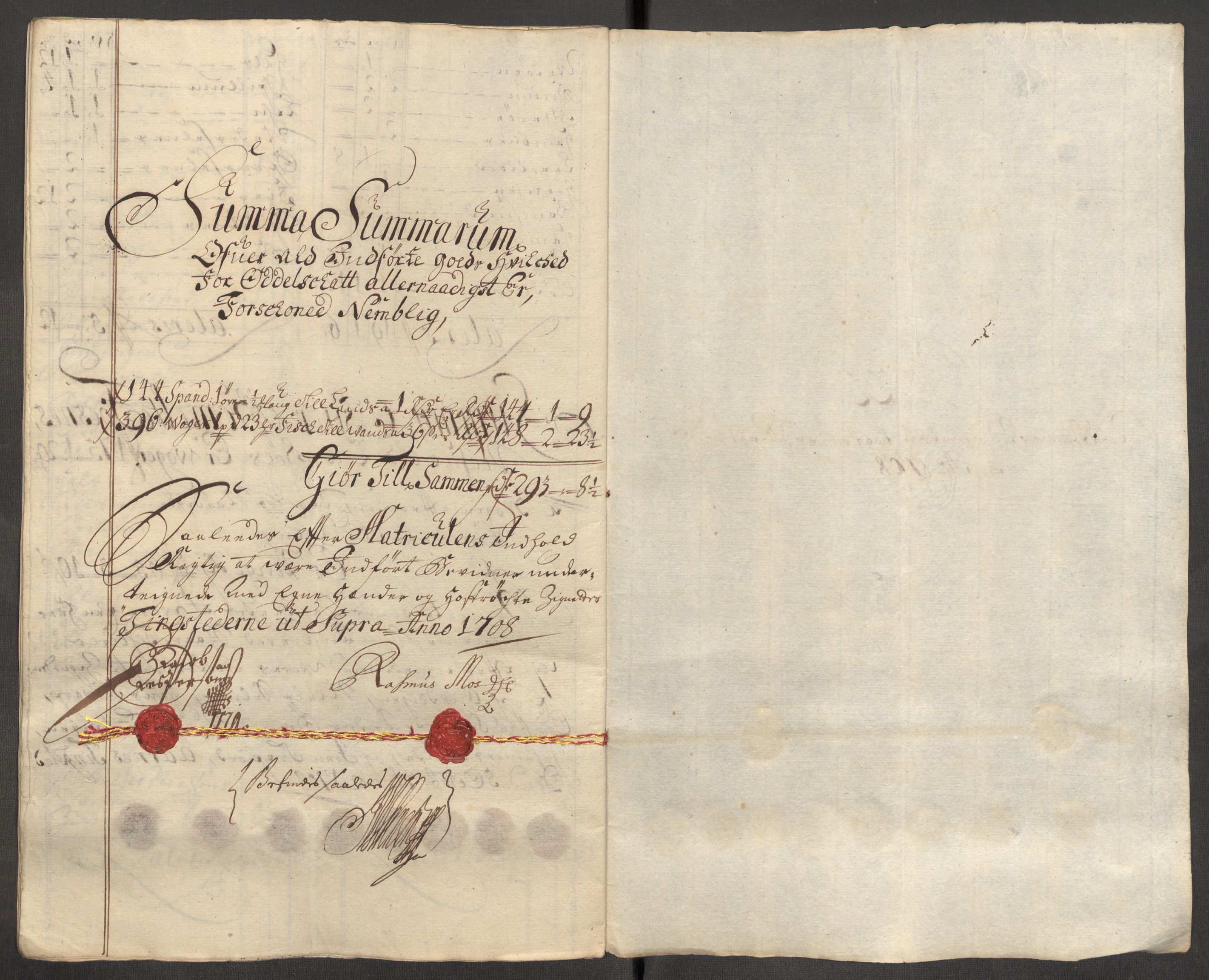Rentekammeret inntil 1814, Reviderte regnskaper, Fogderegnskap, RA/EA-4092/R64/L4430: Fogderegnskap Namdal, 1707-1708, p. 400