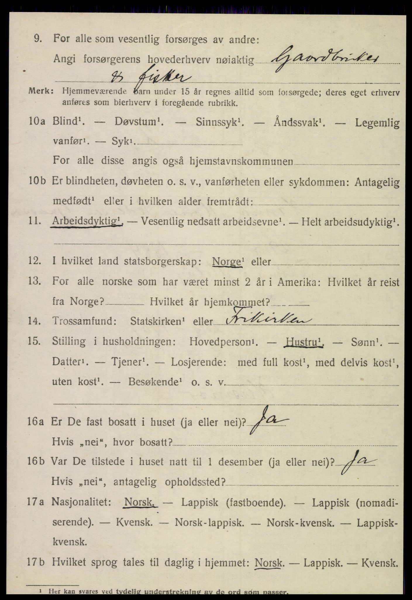 SAT, 1920 census for Meløy, 1920, p. 10074