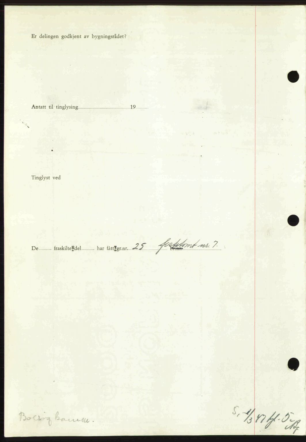 Romsdal sorenskriveri, SAT/A-4149/1/2/2C: Mortgage book no. A22, 1947-1947, Diary no: : 458/1947