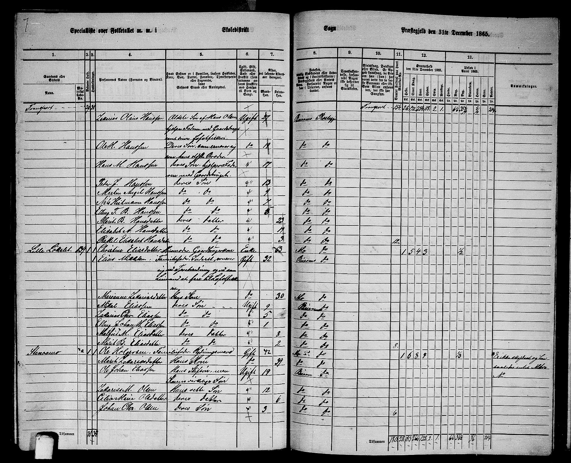 RA, 1865 census for Beiarn, 1865, p. 48