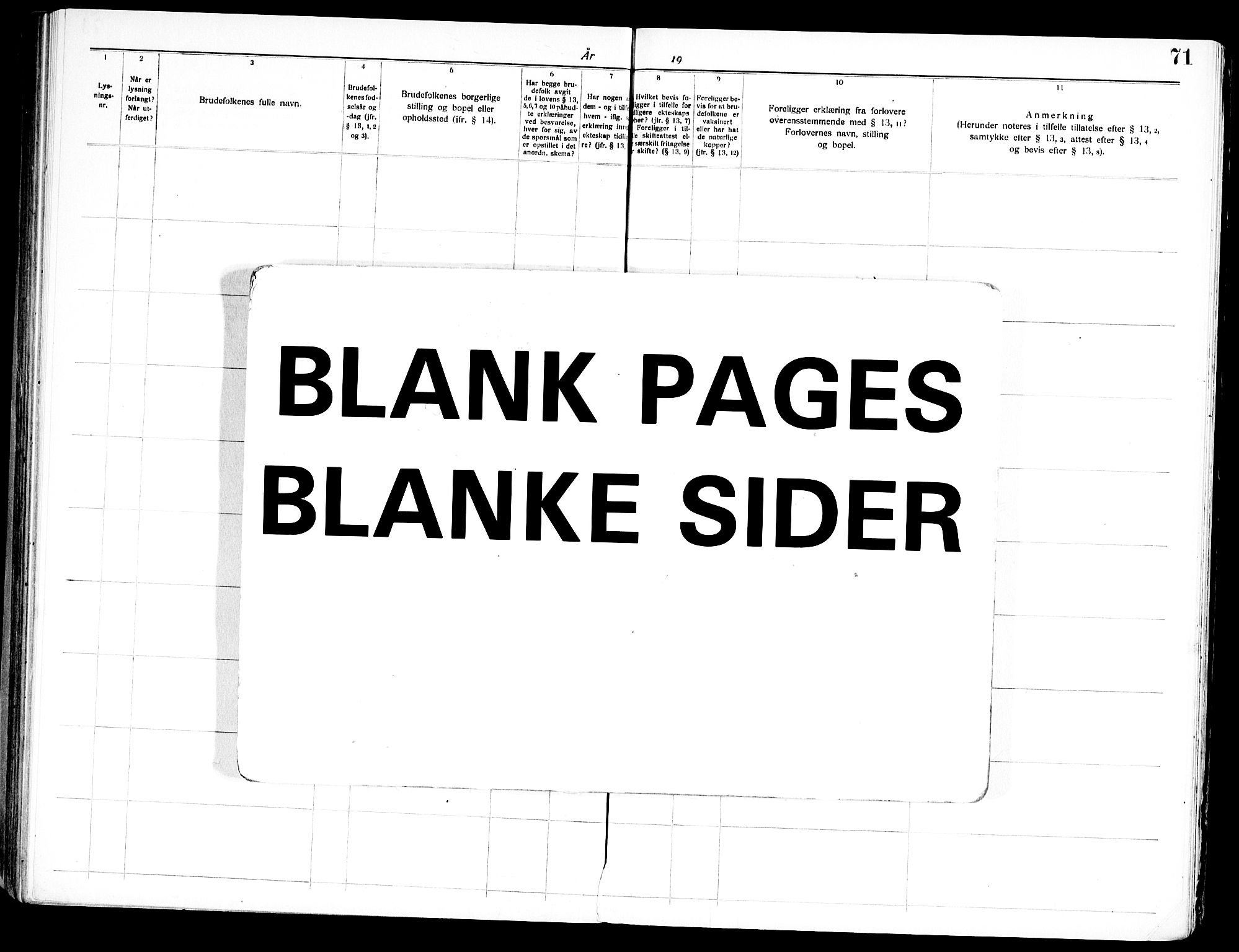 Kråkstad prestekontor Kirkebøker, AV/SAO-A-10125a/H/Ha/L0001: Banns register no. I 1, 1919-1969, p. 71