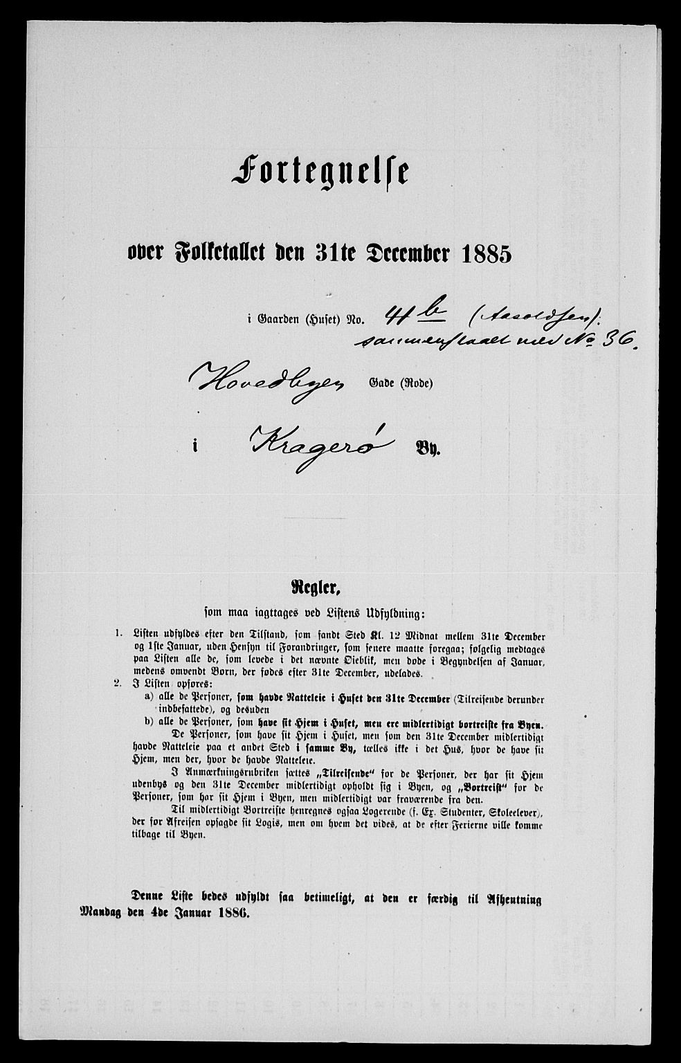 SAKO, 1885 census for 0801 Kragerø, 1885, p. 1107