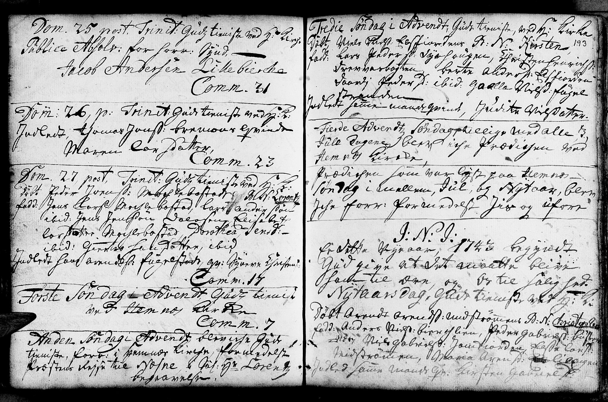 Ministerialprotokoller, klokkerbøker og fødselsregistre - Nordland, SAT/A-1459/825/L0346: Parish register (official) no. 825A02, 1729-1748, p. 193