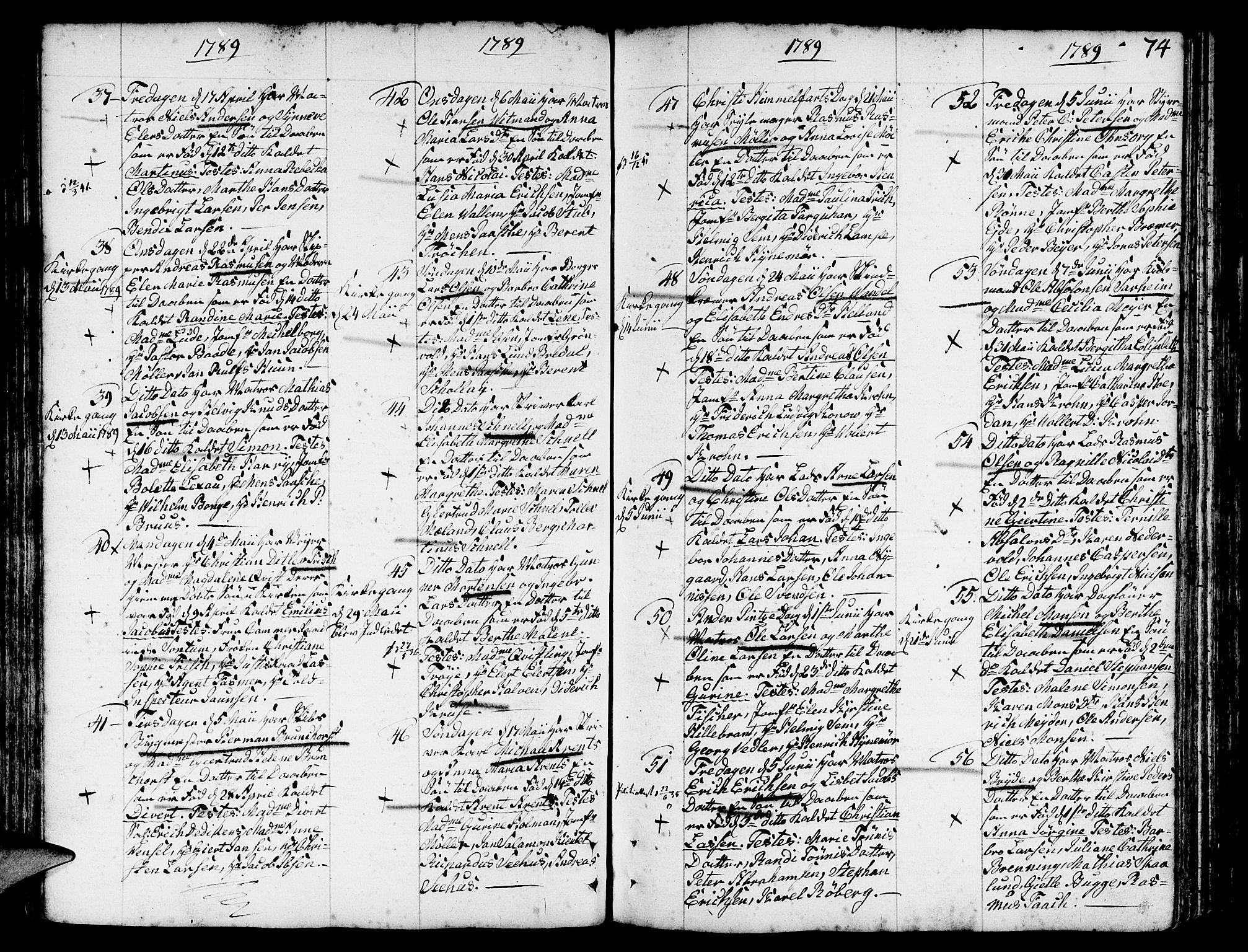 Nykirken Sokneprestembete, AV/SAB-A-77101/H/Haa/L0005: Parish register (official) no. A 5, 1775-1808, p. 74