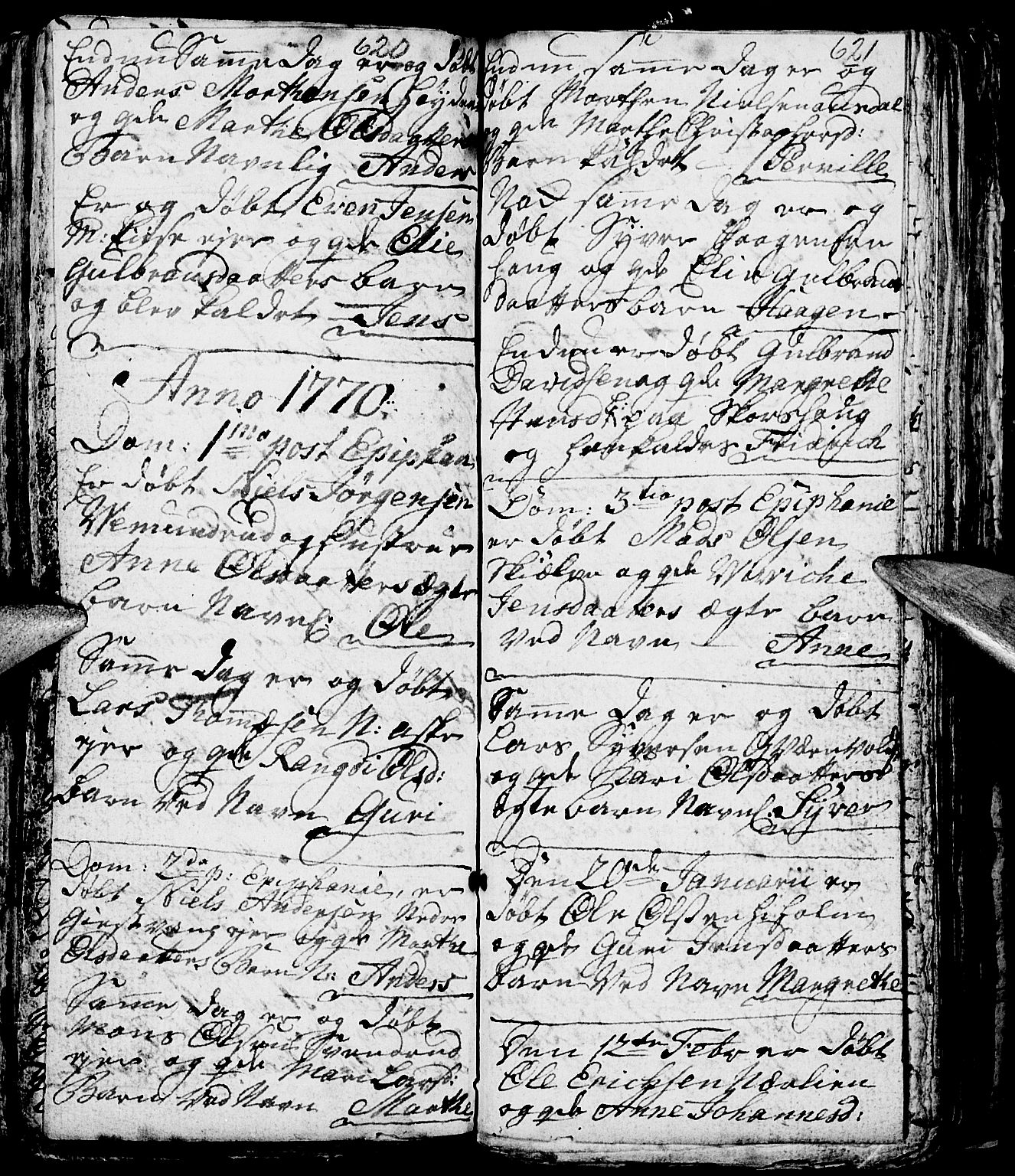 Nes prestekontor, Hedmark, AV/SAH-PREST-020/L/La/L0001: Parish register (copy) no. 1, 1663-1784, p. 620-621