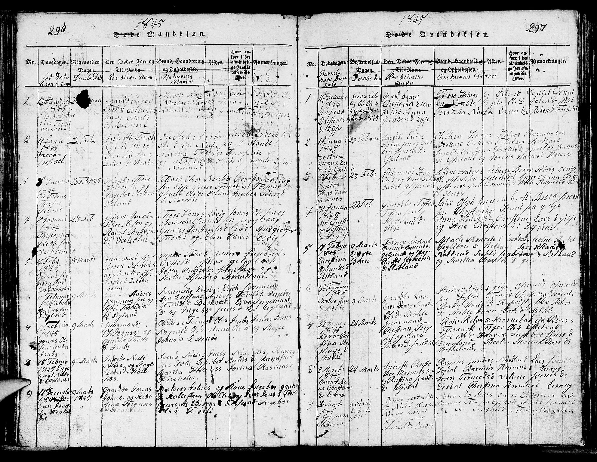 Strand sokneprestkontor, SAST/A-101828/H/Ha/Hab/L0002: Parish register (copy) no. B 2, 1816-1854, p. 296-297