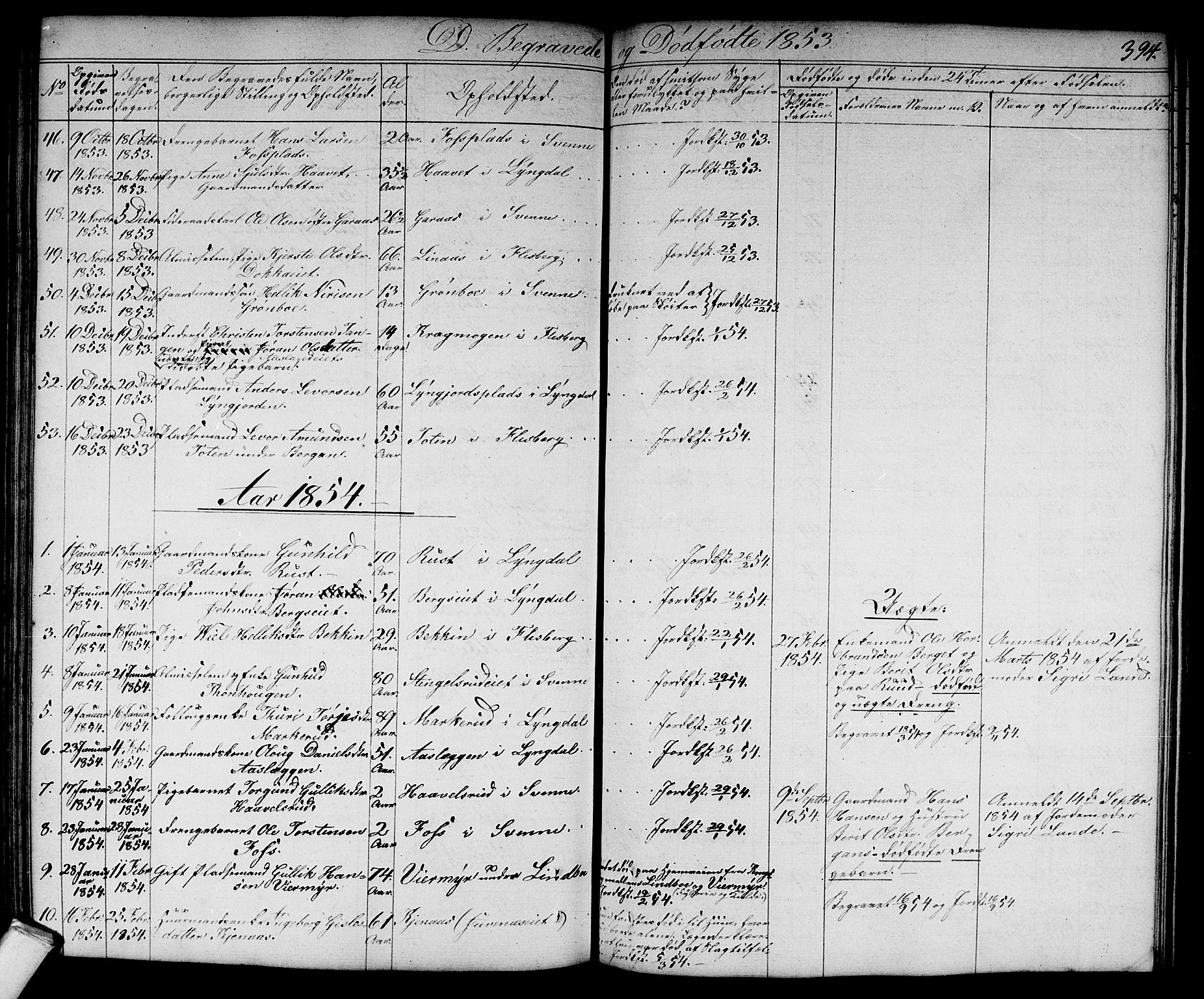 Flesberg kirkebøker, SAKO/A-18/G/Ga/L0002: Parish register (copy) no. I 2, 1834-1860, p. 394