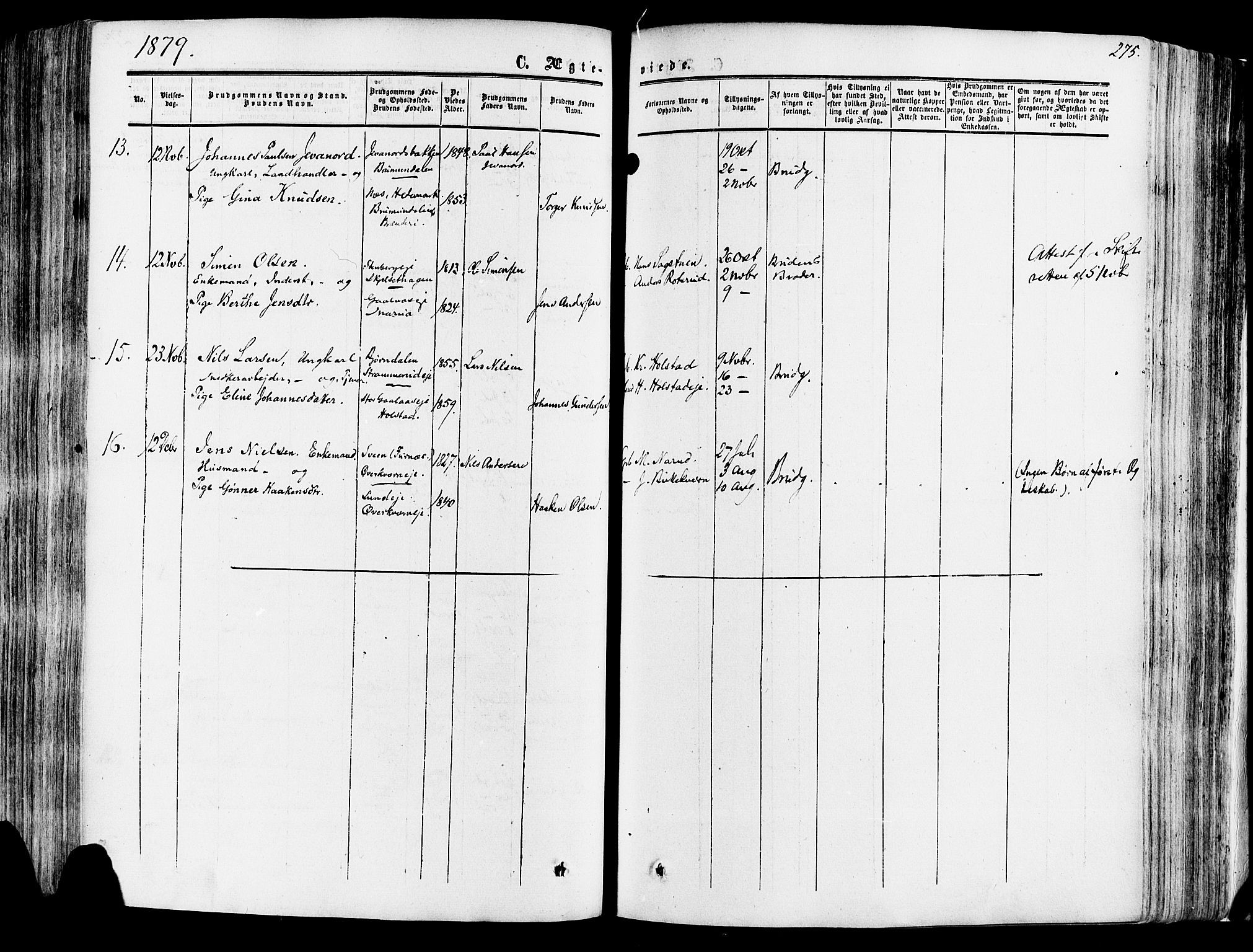 Vang prestekontor, Hedmark, AV/SAH-PREST-008/H/Ha/Haa/L0013: Parish register (official) no. 13, 1855-1879, p. 275