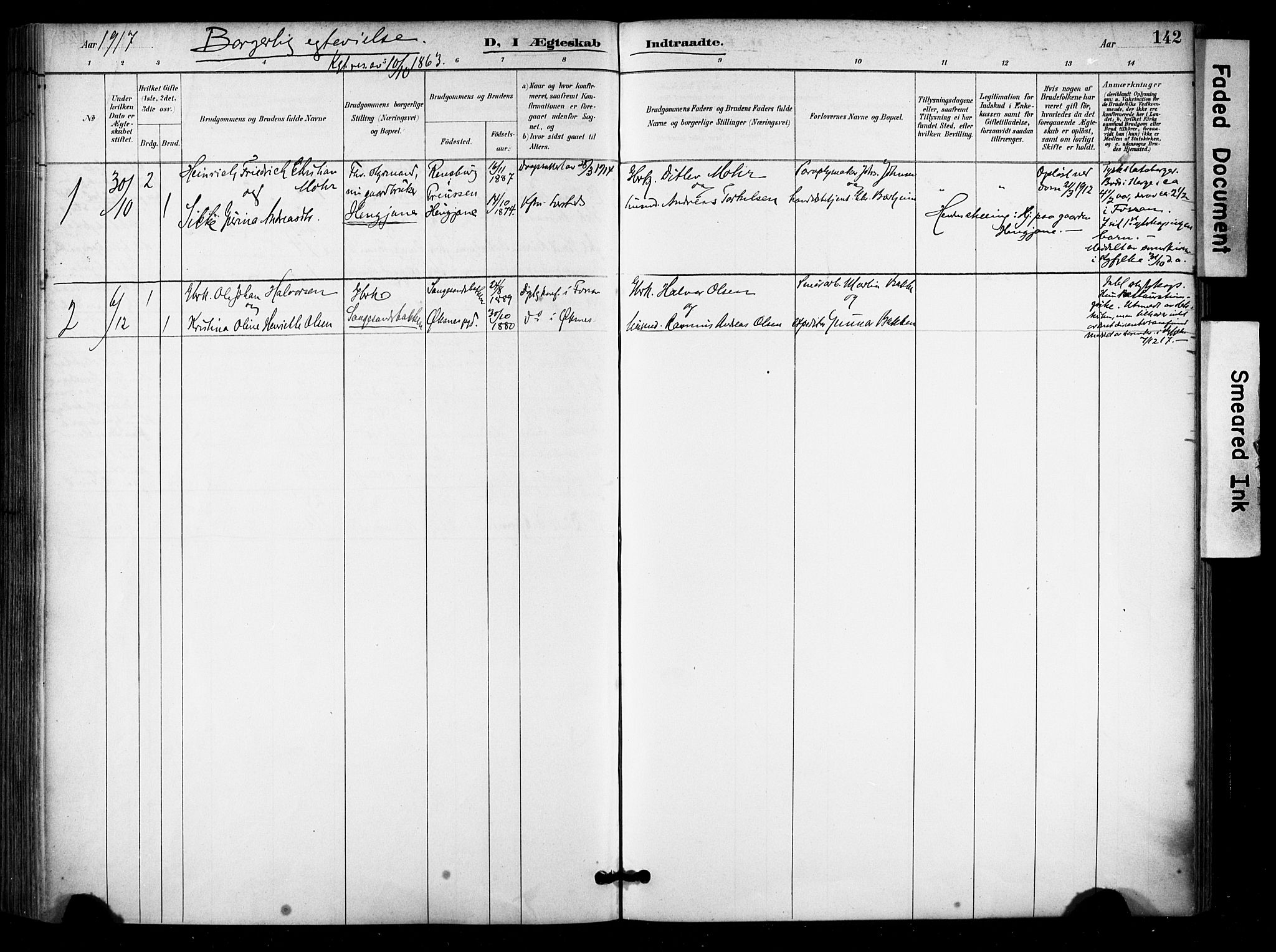 Høgsfjord sokneprestkontor, SAST/A-101624/H/Ha/Haa/L0006: Parish register (official) no. A 6, 1885-1897, p. 142