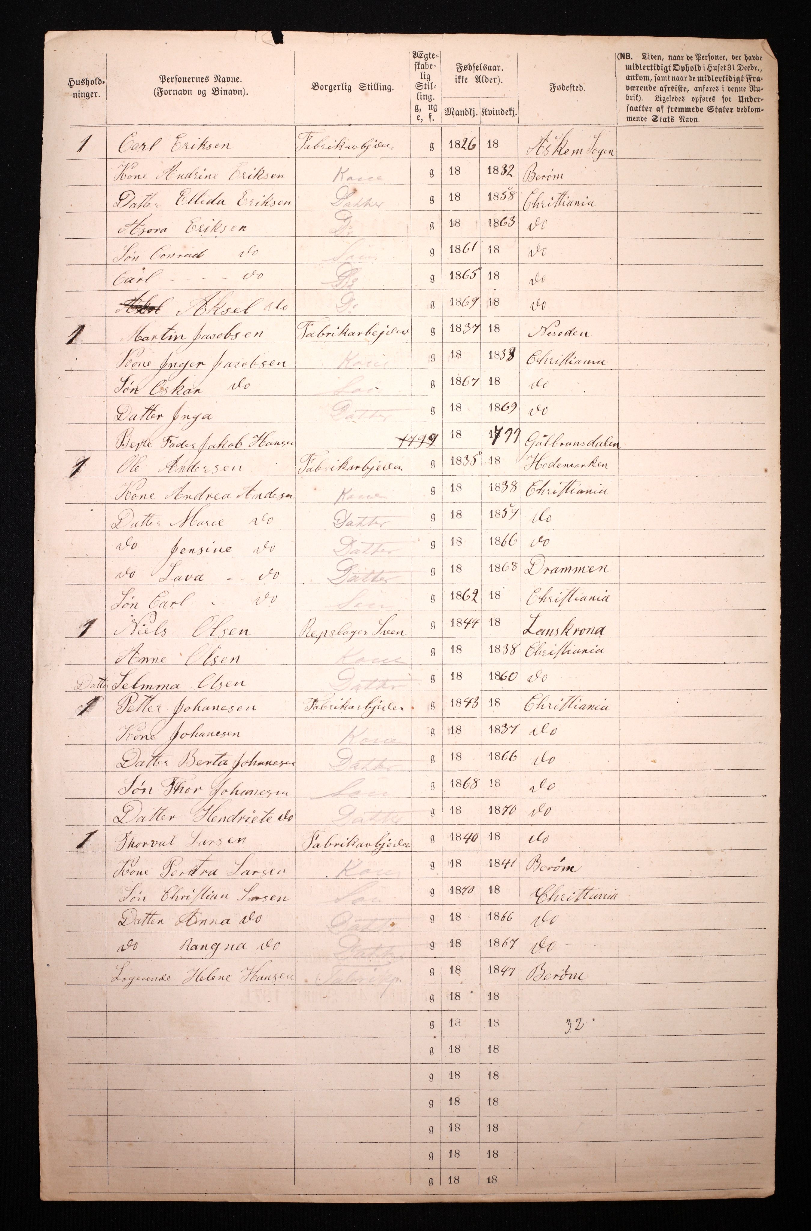 RA, 1870 census for 0301 Kristiania, 1870, p. 953