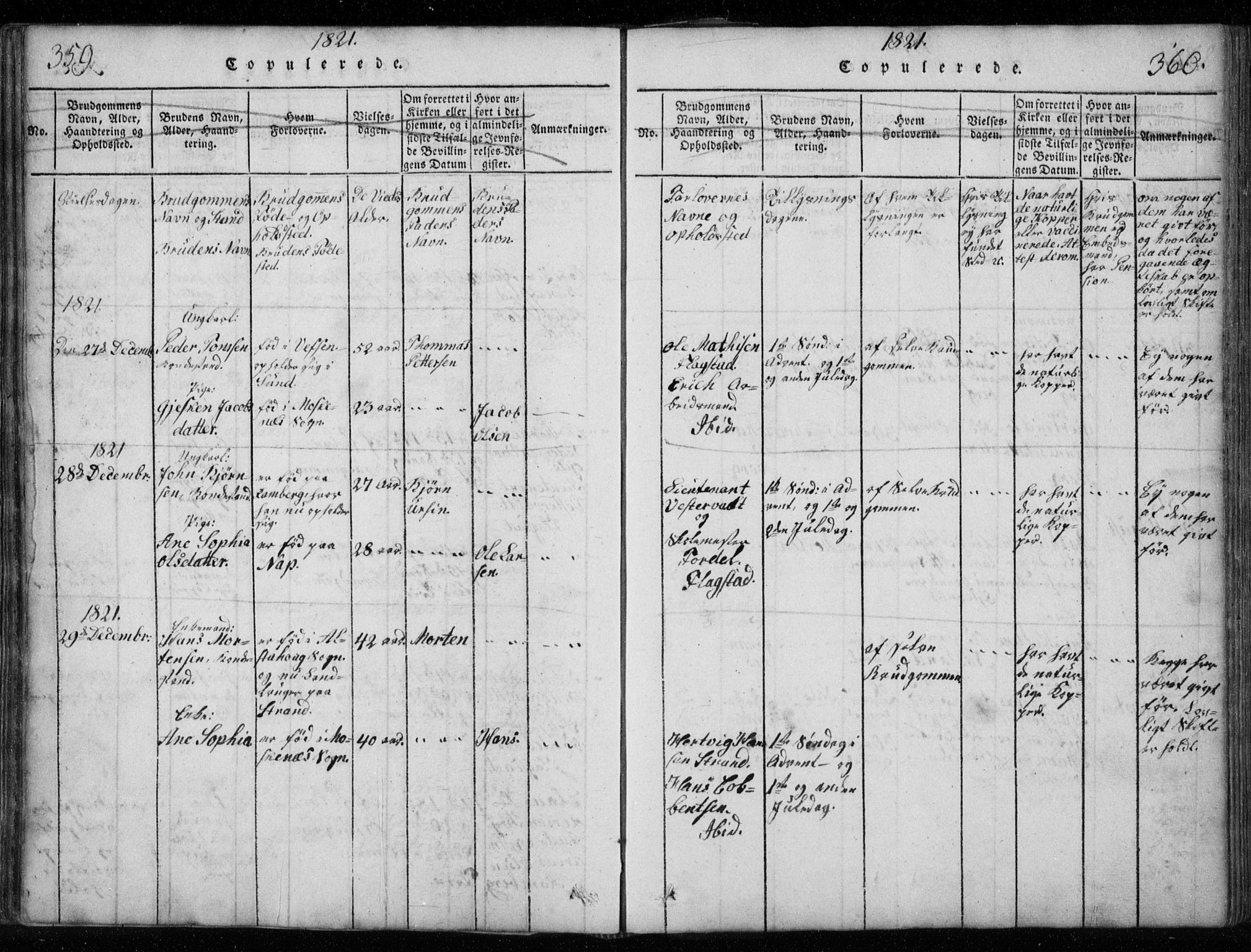 Ministerialprotokoller, klokkerbøker og fødselsregistre - Nordland, AV/SAT-A-1459/885/L1201: Parish register (official) no. 885A02, 1820-1837, p. 359-360