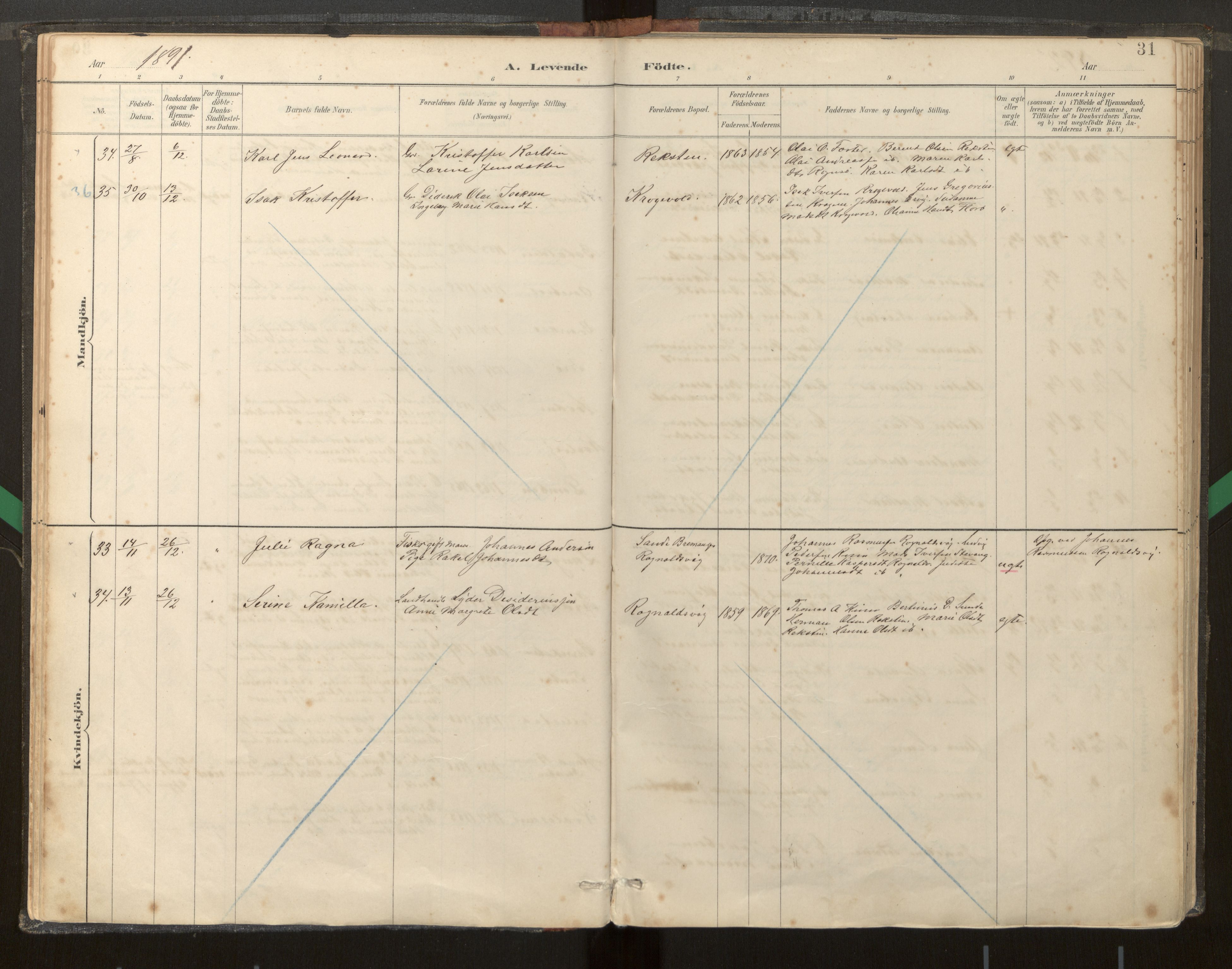 Kinn sokneprestembete, AV/SAB-A-80801/H/Haa/Haab/L0001: Parish register (official) no. B 1, 1886-1921, p. 31