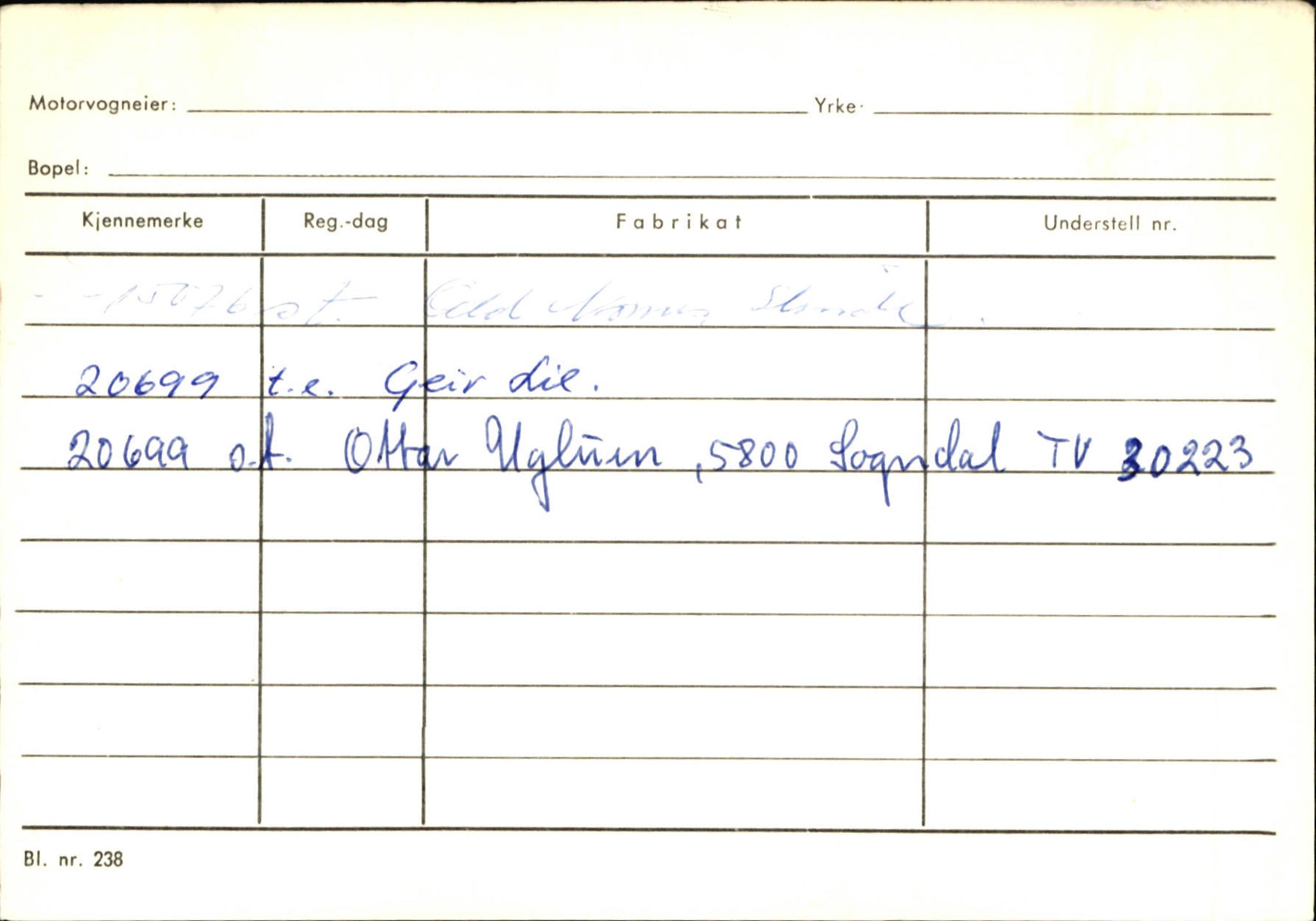 Statens vegvesen, Sogn og Fjordane vegkontor, AV/SAB-A-5301/4/F/L0126: Eigarregister Fjaler M-Å. Leikanger A-Å, 1945-1975, p. 2255